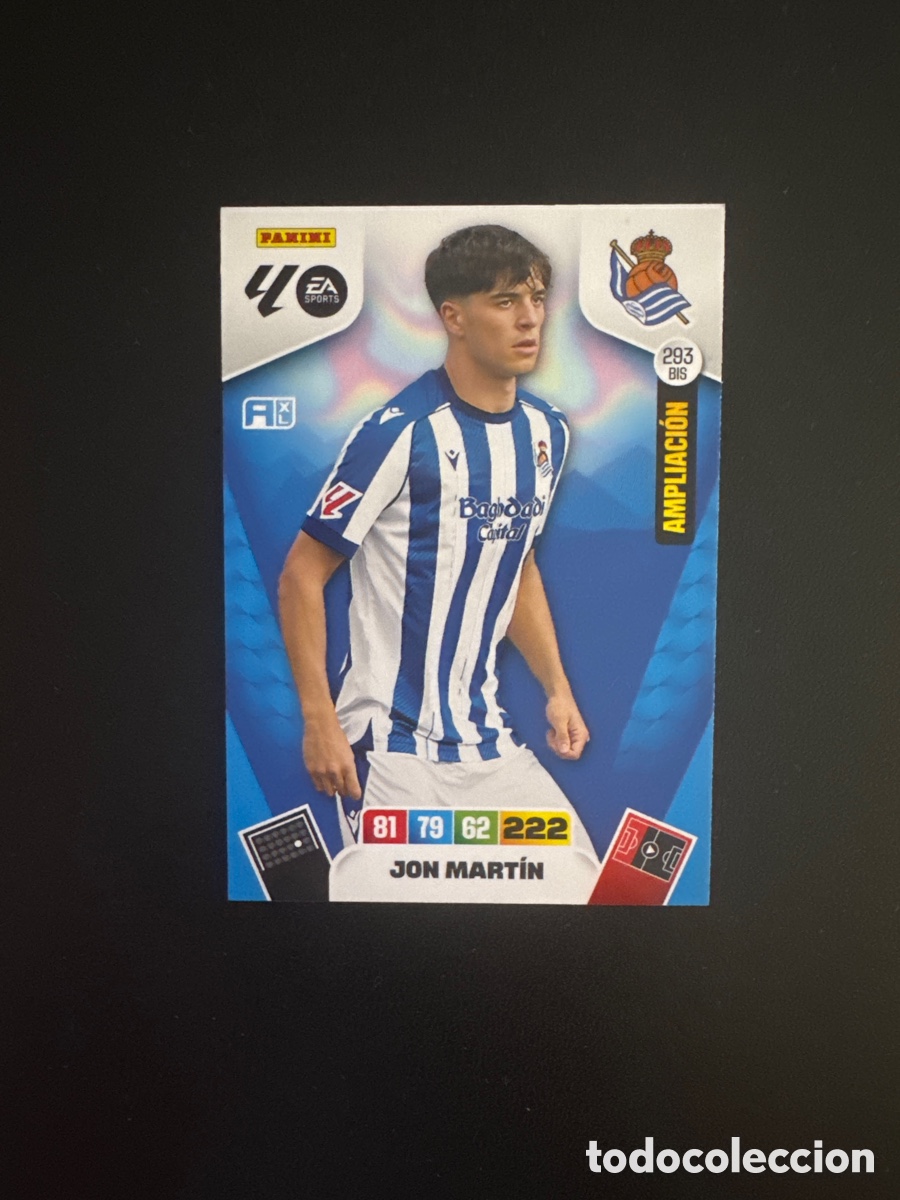 Football Stickers: JON MART&Iacute;N REAL SOCIEDAD NUMERO 293 BIS ADRENALYN 2025 2026