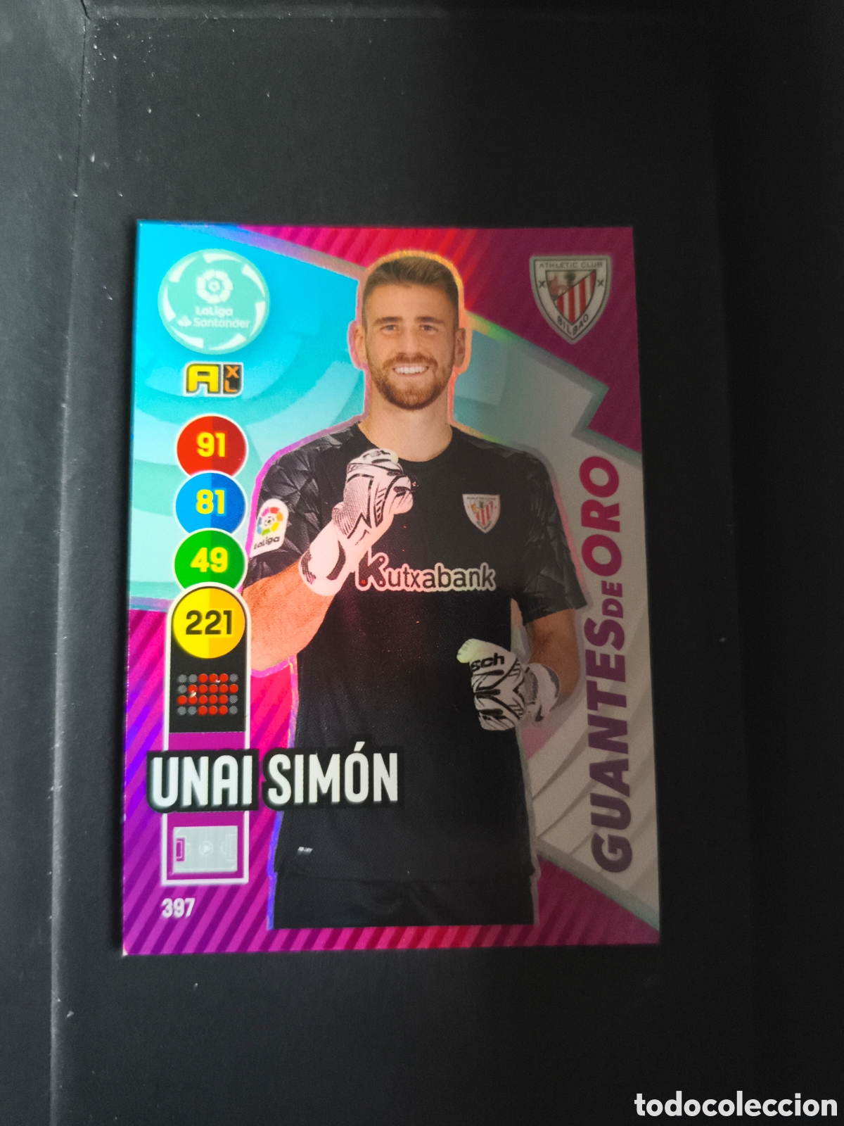 Cromos de F&uacute;tbol: UNAI SIM&Oacute;N 397 Guantes de Oro Athletic Club Bilbao 2020-2021 ADRENALYN XL Panini