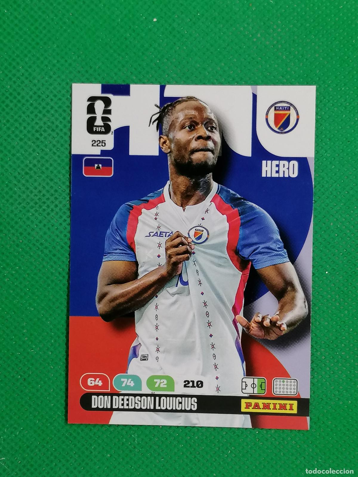 Cartes &agrave; collectionner de Football: 225 DON DEEDSON LOUICIUS HAITI HERO ⚽ PANINI ADRENALYN FIFA WORLD CUP 26 2026 ⚽