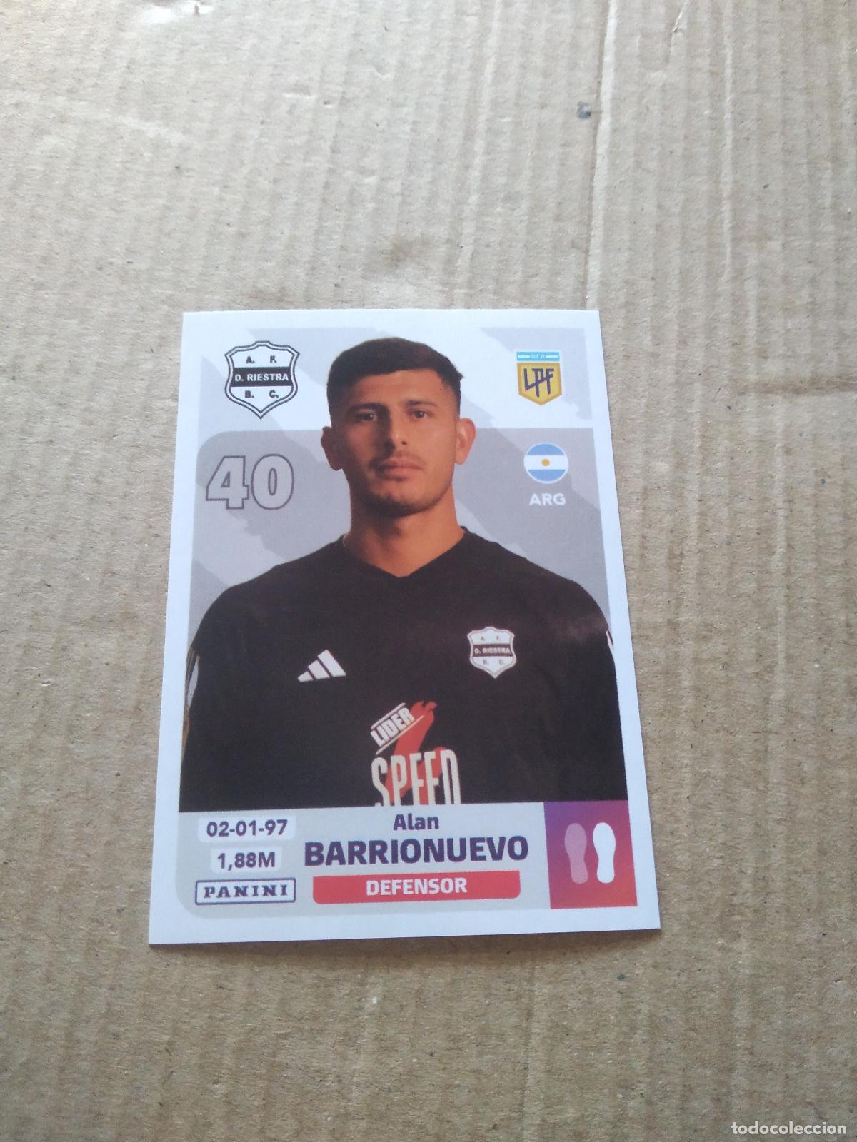 Cromos de F&uacute;tbol: RIE 3 ALAN BARRIONUEVO DEPORTIVO RIESTRA CROMO FUTBOL ARGENTINO PANINI LIGA ARGENTINA 2024