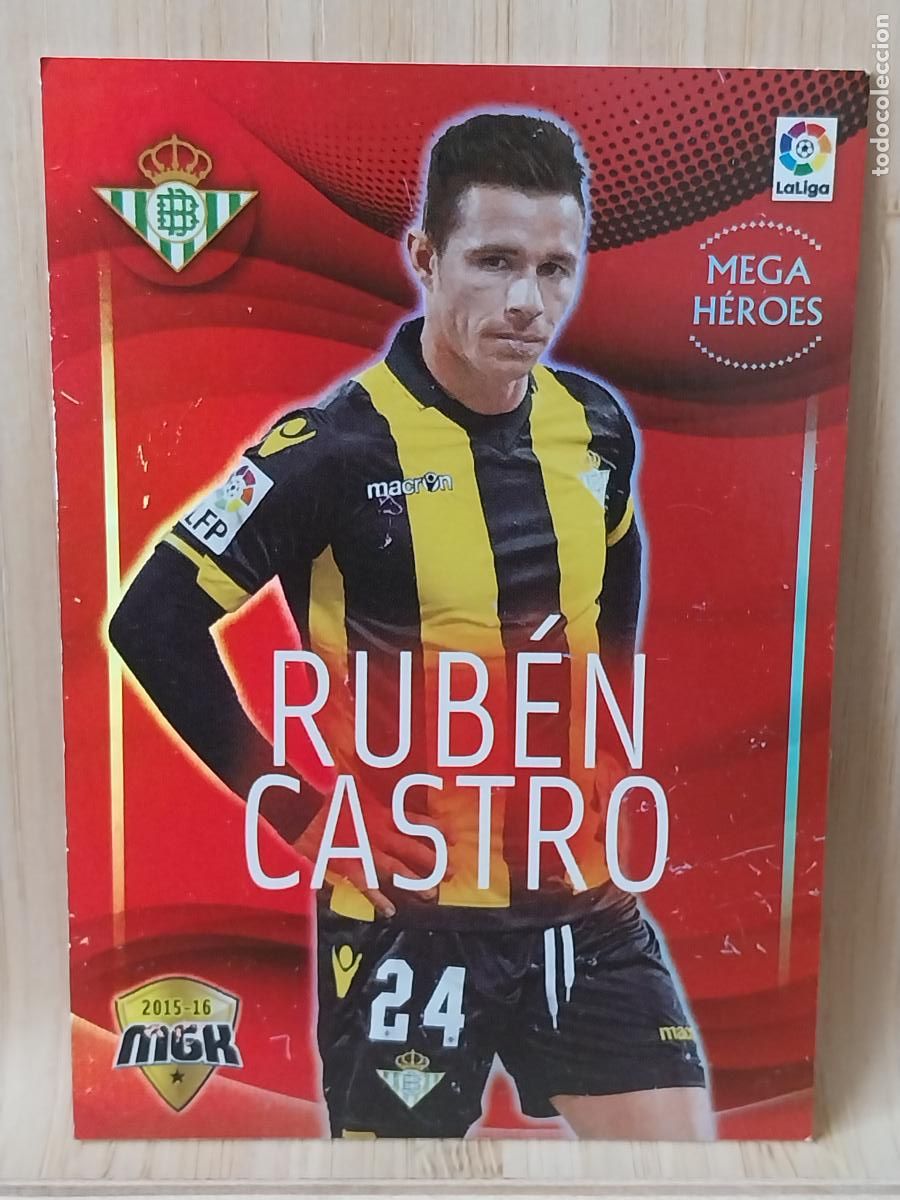 Cartes &agrave; collectionner de Football: RUBEN CASTRO HEROES CASTRO BETIS PANINI MGK 2015 15 16 CROMO CARD ORIGINAL # 107 MEGACRACKS *