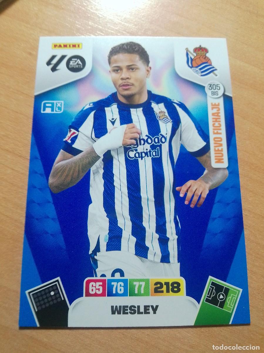 Cromos de F&uacute;tbol: 305 BIS WESLEY NUEVO FICHAJE DE LA REAL SOCIEDAD 25 26 ADRENALYN XL 2025 2026