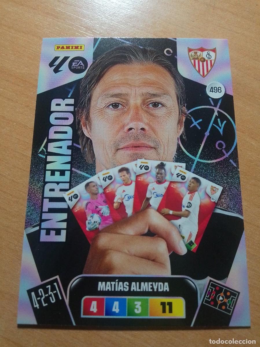 Cromos de F&uacute;tbol: 496 MAT&Iacute;AS ALMEYDA ENTRENADOR DEL SEVILLA 25 26 ADRENALYN XL 2025 2026 NUEVA