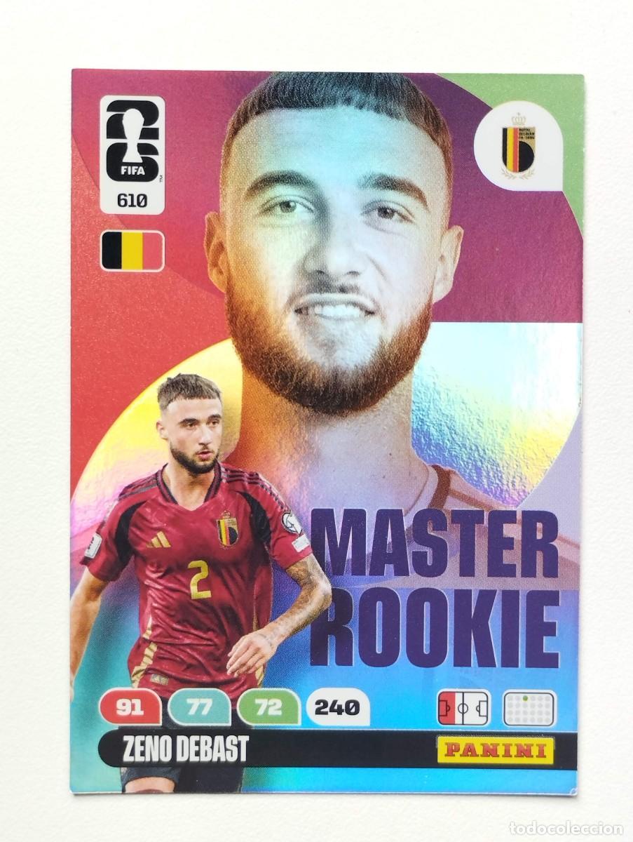 Figurine di Calcio: CROMO CARD ADRENALYN MUNDIAL WORLD CUP 2026 MASTER ROOKIE 610 ZENO DEBAST BELGICA