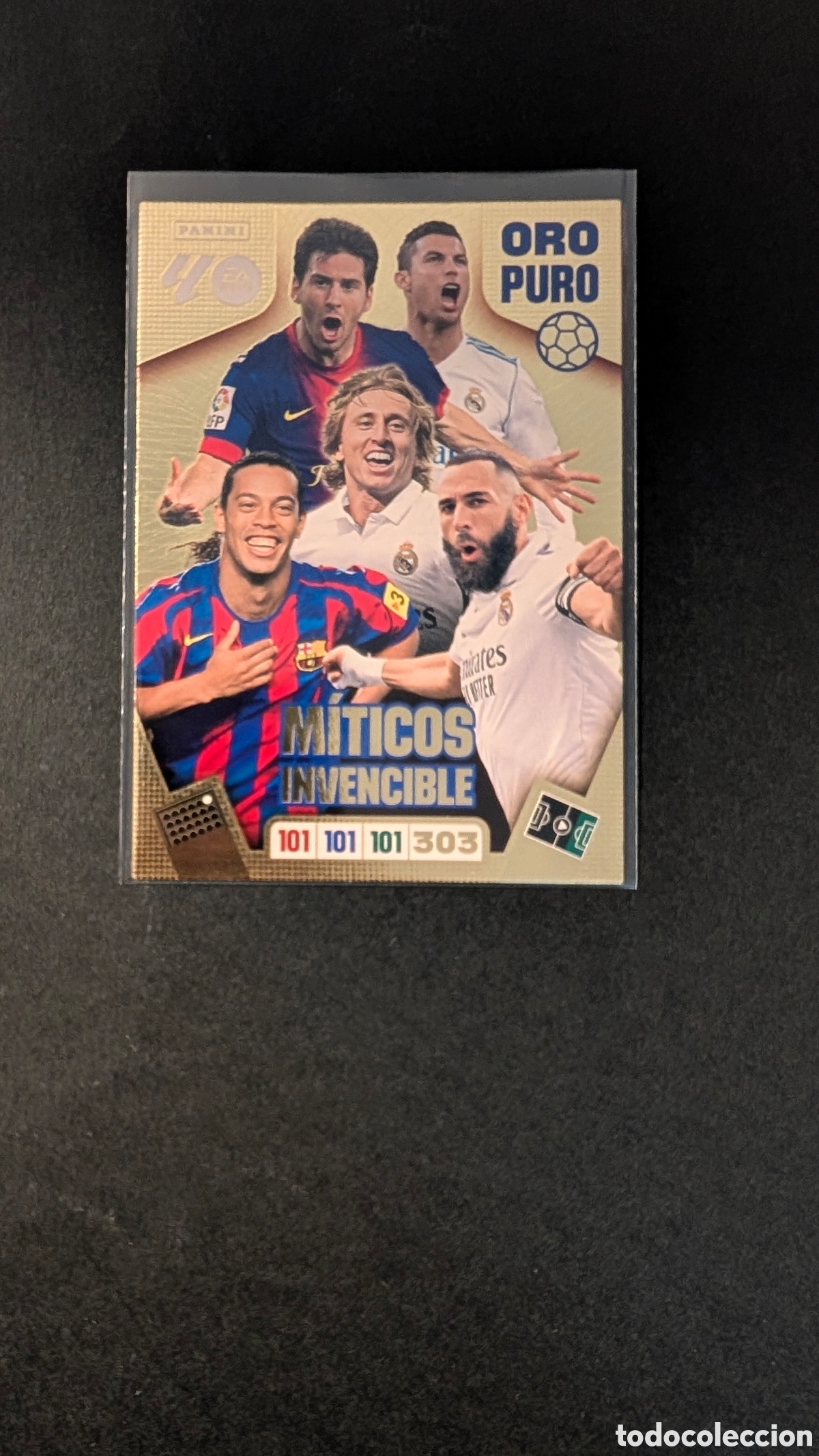 Cromos de F&uacute;tbol: MITICOS INVENCIBLE ORO PURO BARCELONA REAL MADRID MESSI ADRENALYN XL LIGA 2025/2026 25 26 PANINI