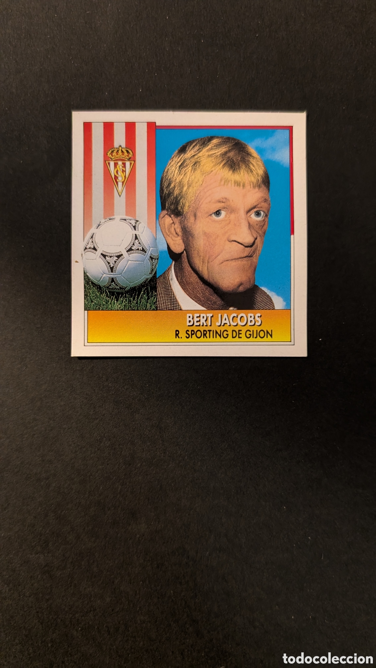 Fu&szlig;ball-Sticker: L1 BERT JACOBS ENTRENADOR SPORTING GIJON LIGA ESTE 1992/93 92 93 DESPEGADO