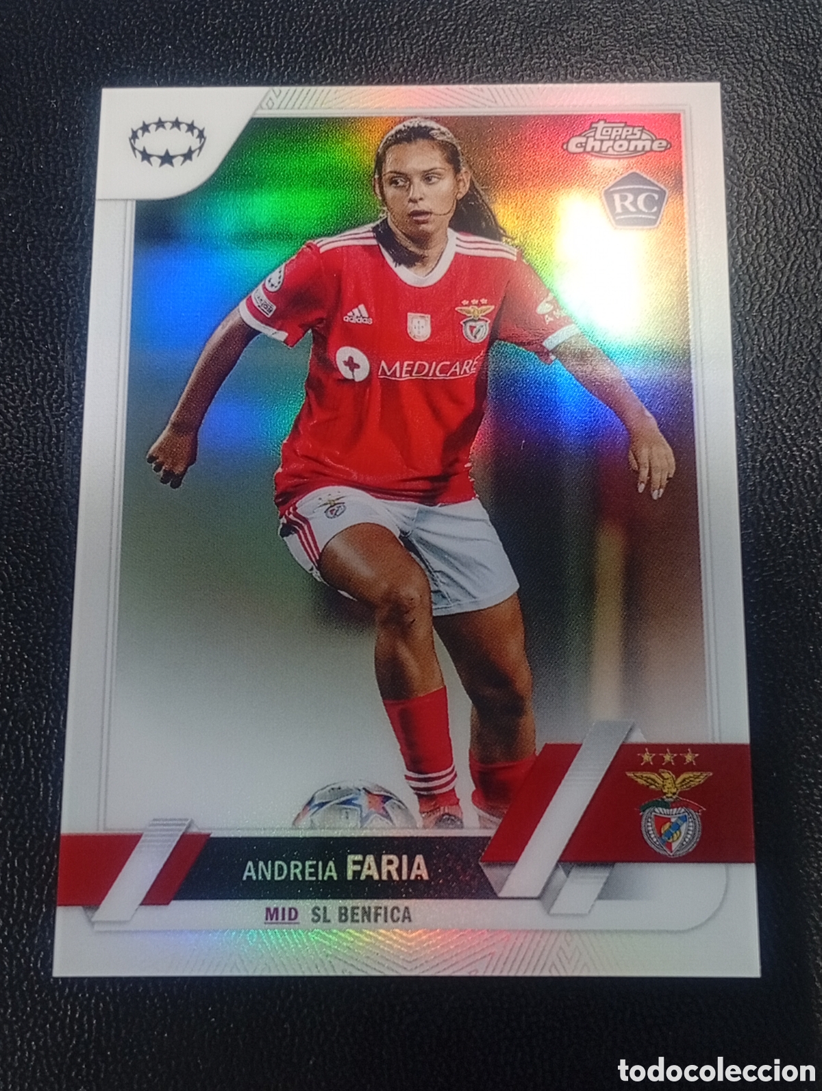 Cromos de F&uacute;tbol: 21 paralela refractor rookie ANDREIA FARIA BENFICA TOPPS CHROME 2022 2023 22 23 CROMOS CARDS PANINI