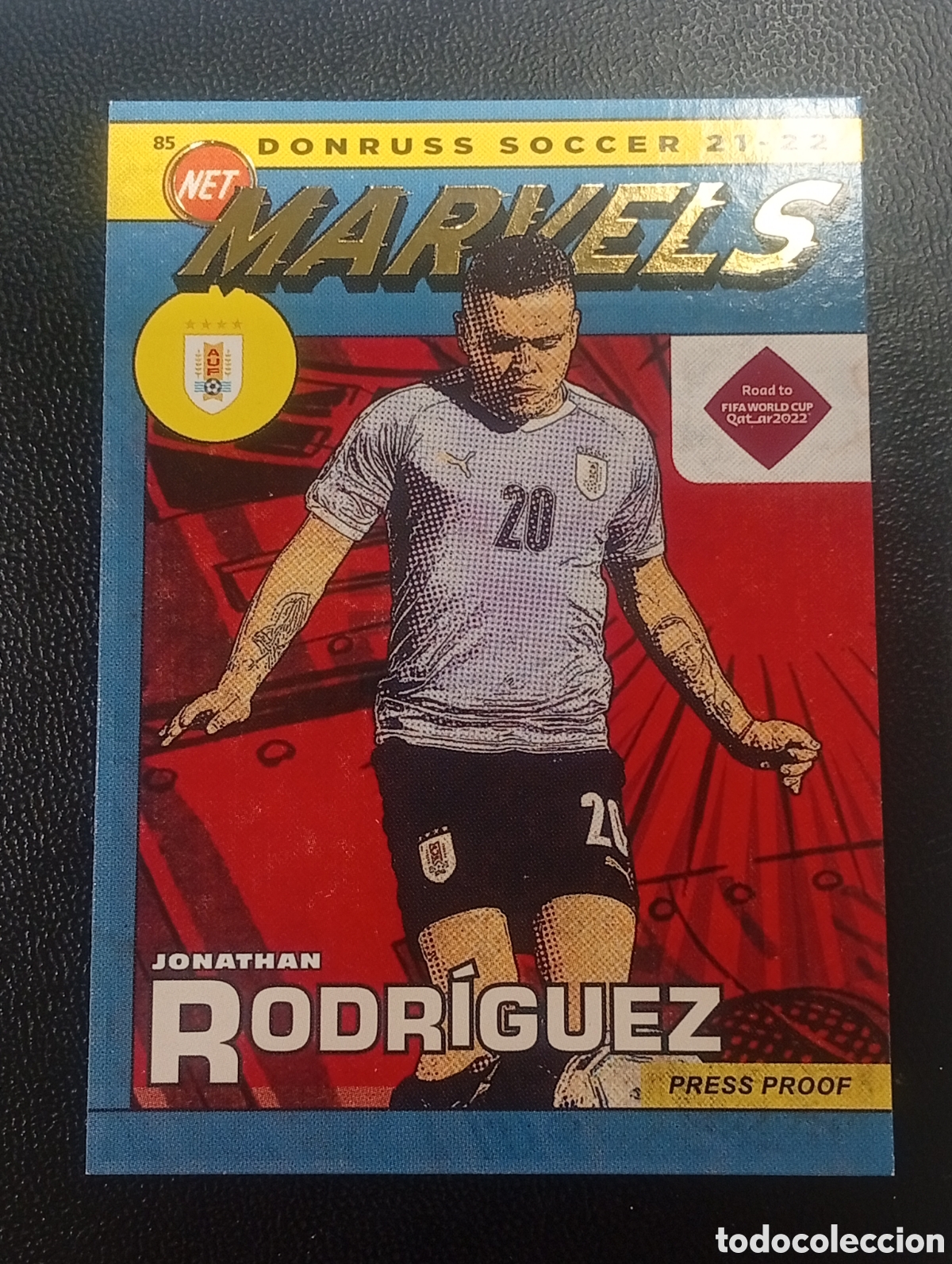 Cromos de F&uacute;tbol: 11 paralela press proof JONATHAN RODR&Iacute;GUEZ URUGUAY PANINI ROAD TO FIFA WORLD CUP QATAR 2022 CARDS