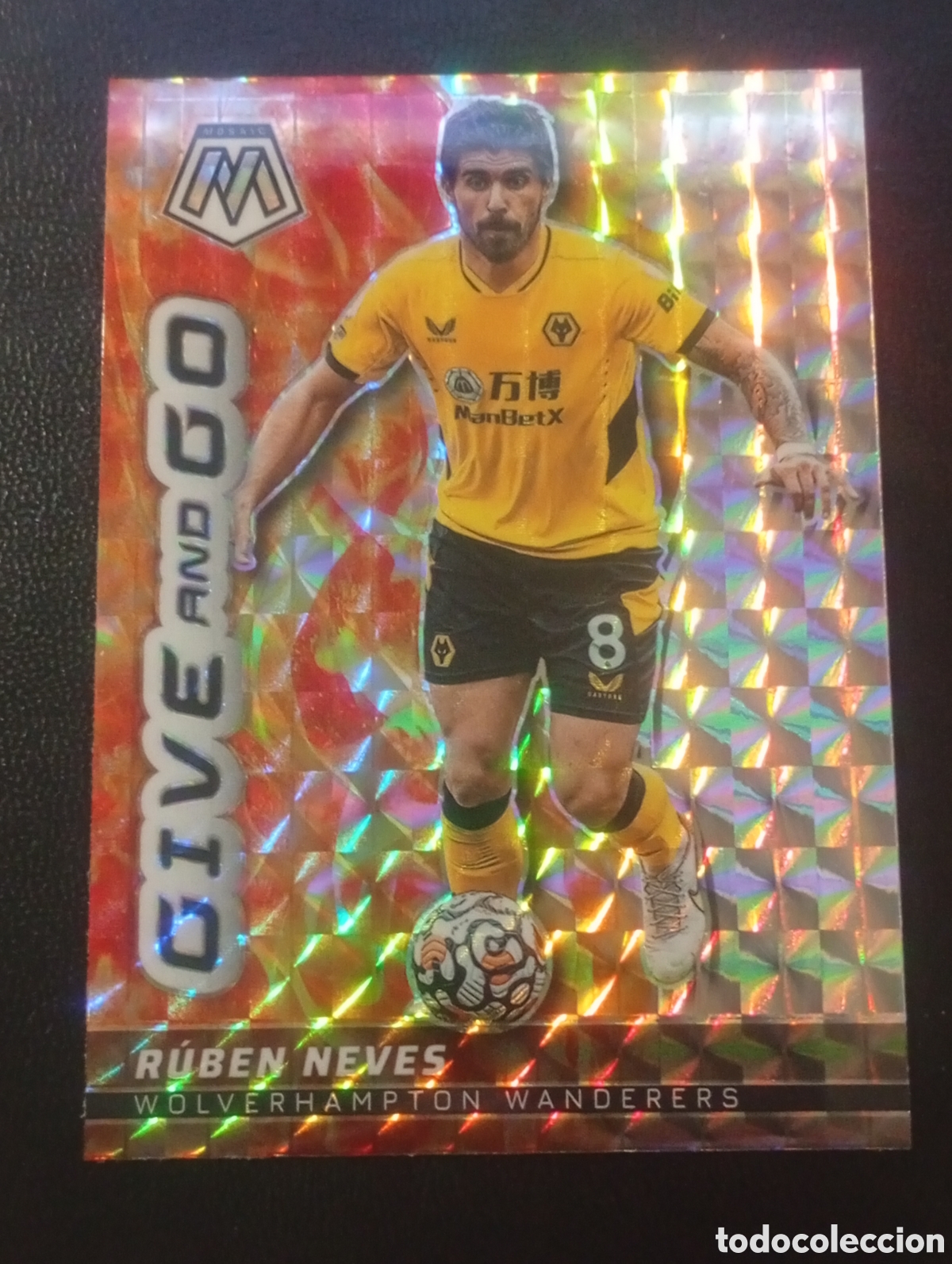 Cromos de F&uacute;tbol: 6 paralela prizm give and go RUBEN NEVES WOLVERHAMPTON PORTUGAL MOSAIC PREMIER LEAGUE 2021 2022 22