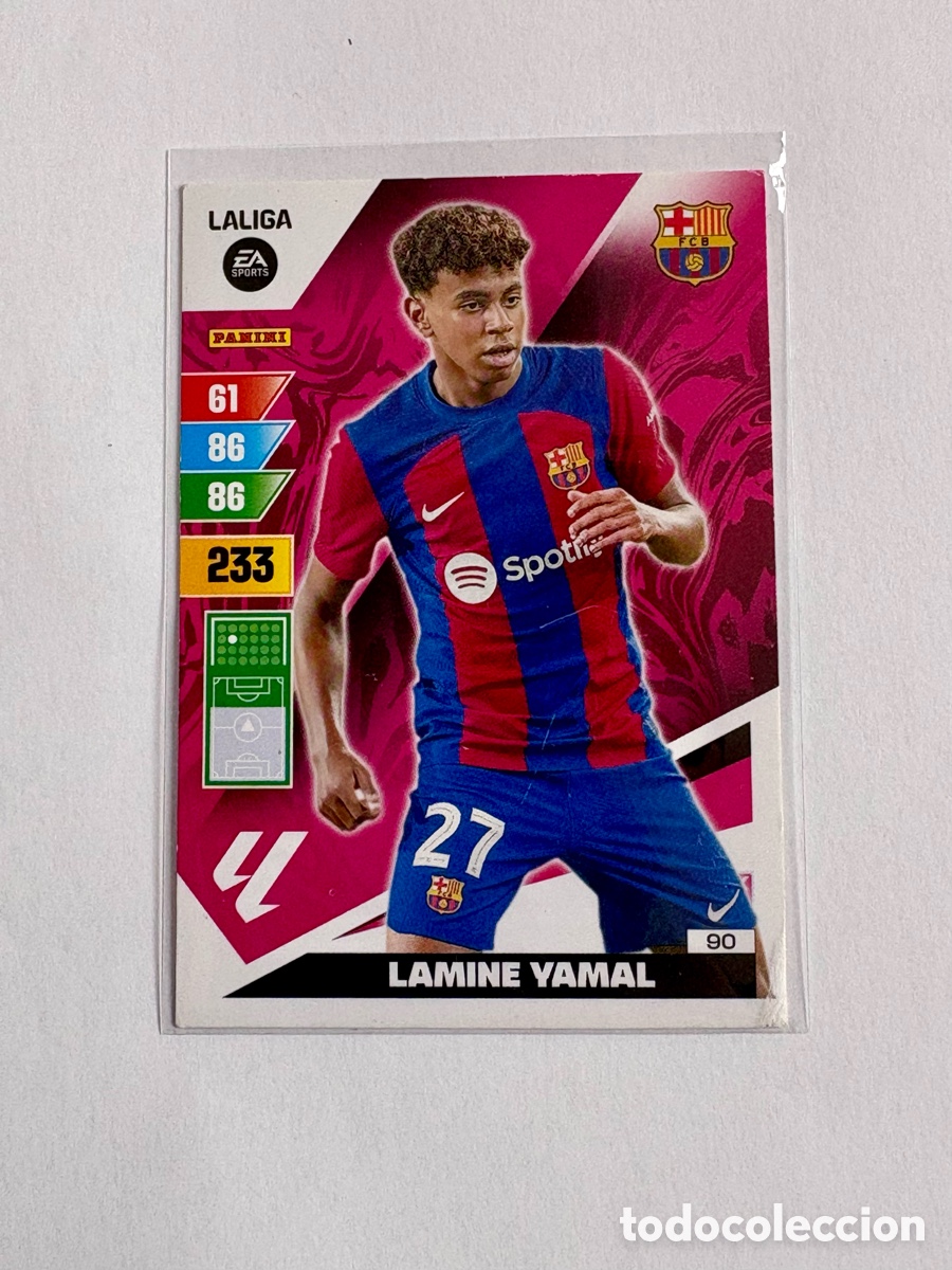 Cromos de F&uacute;tbol: ROOKIE CARD 90 LAMINE YAMAL 2007 BARCELONA BAR&Ccedil;A - ADRENALYN XL LIGA 2023 2024 23 24 PANINI