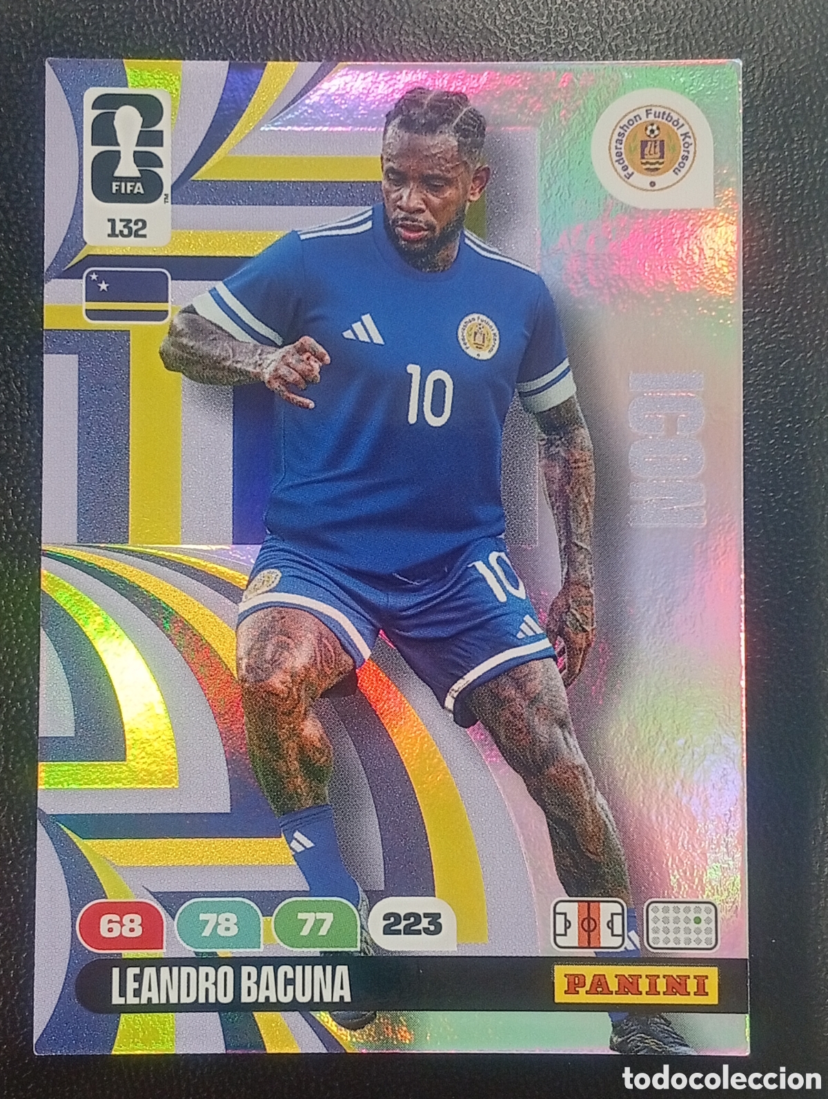 Cromos de Futebol: 132 icon LEANDRO BACUNA CURAZAO ADRENALYN XL WORLD CUP 2026 CARD PANINI MUNDIAL TOPPS