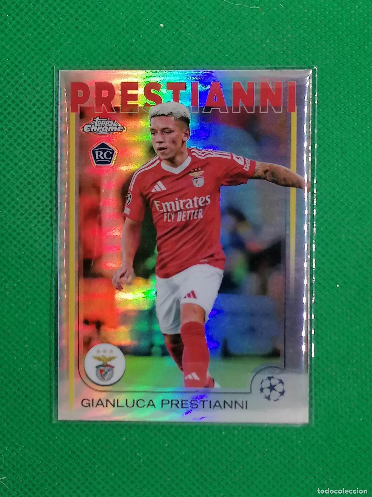 Cromos de Futebol: 36 GIANLUCA PRESTIANNI BENFICA ROOKIE REFRACTOR ⚽ TOPPS CHROME UCC 24 25 2024 2025 ⚽