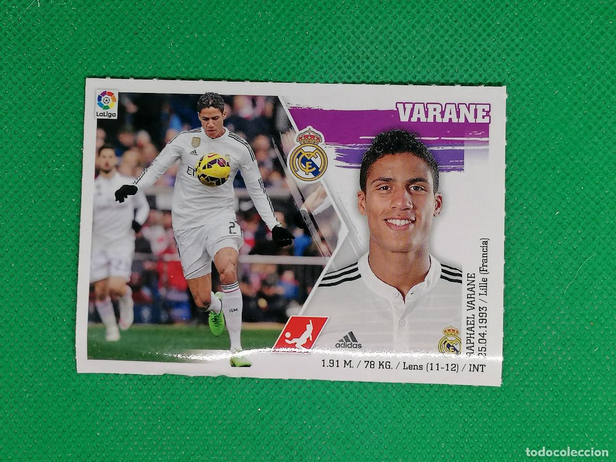 Cromos de F&uacute;tbol: 8 VARANE REAL MADRID CON LETRA - SIN CF TRASERA⚽ PANINI LIGA ESTE 15 16 2015 2016 ⚽