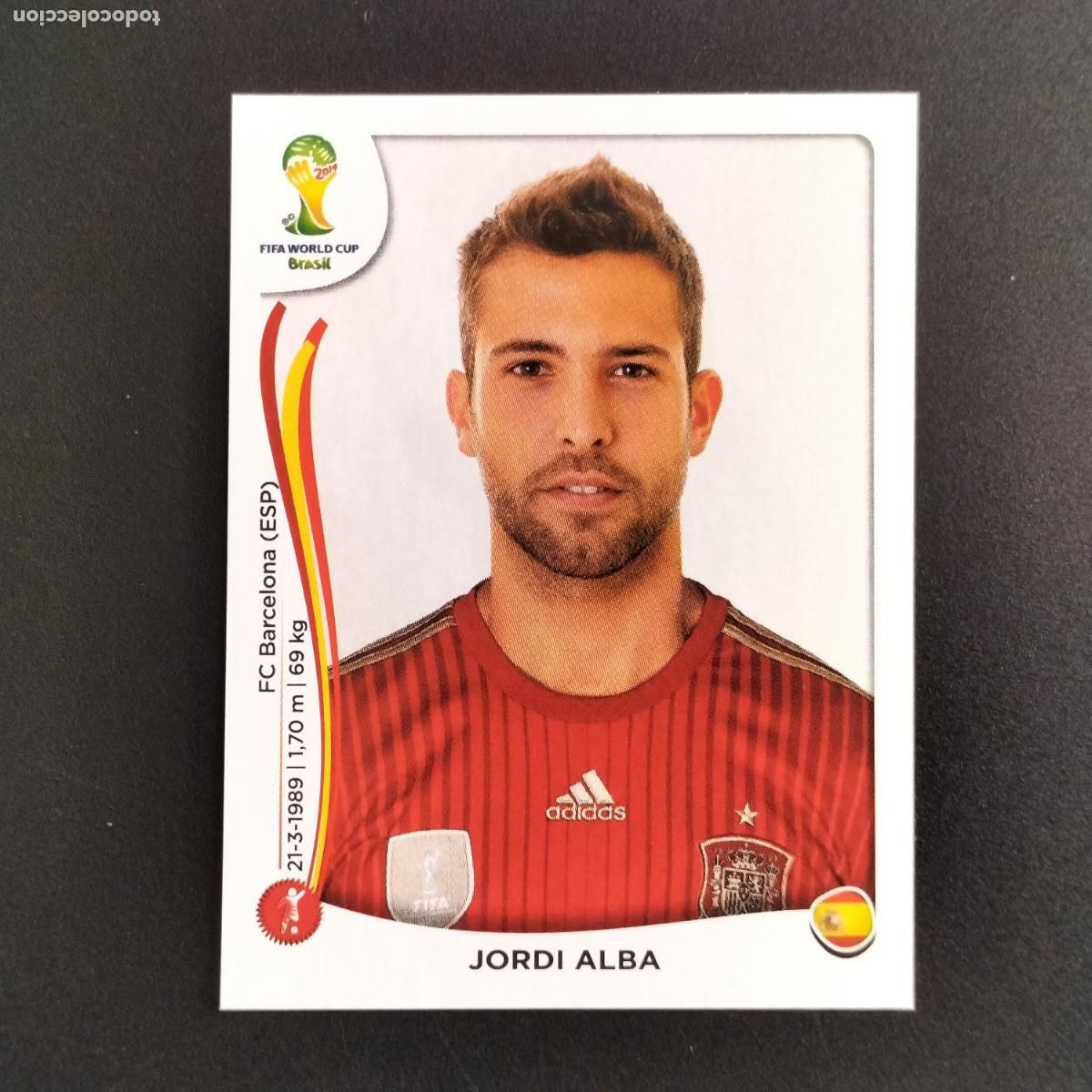 Figurine di Calcio: 115 JORDI ALBA ESPA&Ntilde;A CROMOS ALBUM MUNDIAL FUTBOL 14 FIFA WORLD CUP BRASIL 2014