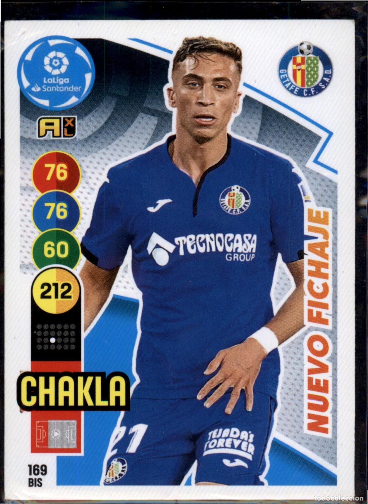 Cromos de F&uacute;tbol: Chakla Nuevo Fichaje N&ordm; 169 Bis Getafe CF LaLiga Santander Adrenalyn XL 2020 2021 Panini 20 21