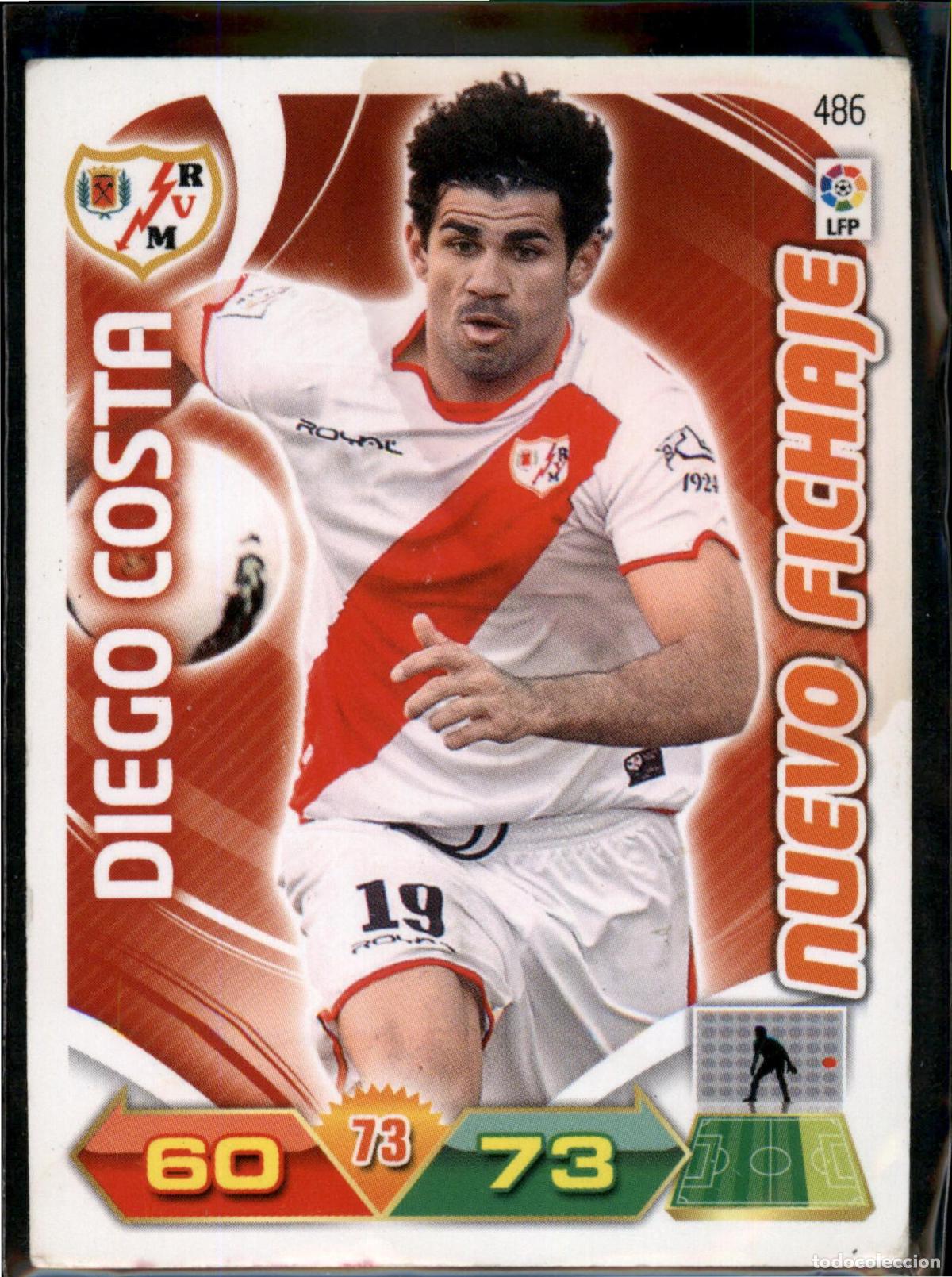 Cromos de F&uacute;tbol: Diego Costa Nuevo Fichaje N&ordm; 486 Rayo Vallecano La Liga BBVA Adrenalyn XL 2011 2012 Panini 11 12