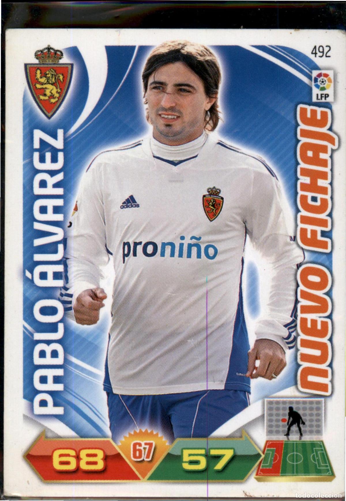 Cromos de F&uacute;tbol: Pablo &Aacute;lvarez Nuevo Fichaje N&ordm; 492 Real Zaragoza Liga BBVA Adrenalyn XL 2011 2012 Panini 11 12