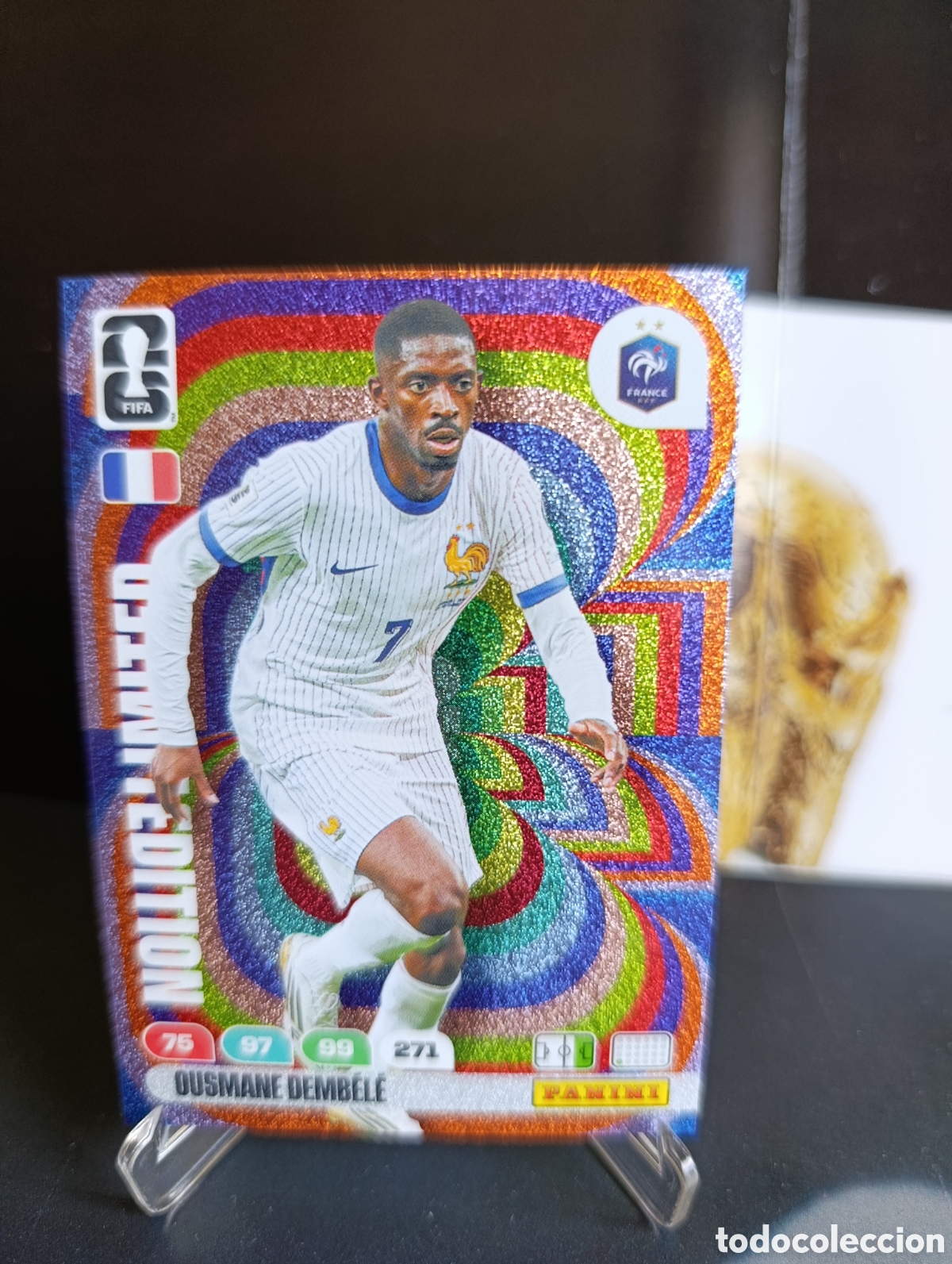 Fu&szlig;ball-Sticker: OUSMANE DEMBELE FRANCIA EDICI&Oacute;N LIMITADA ADRENALYN MUNDIAL FIFA WORLD CUP 2026 PANINI