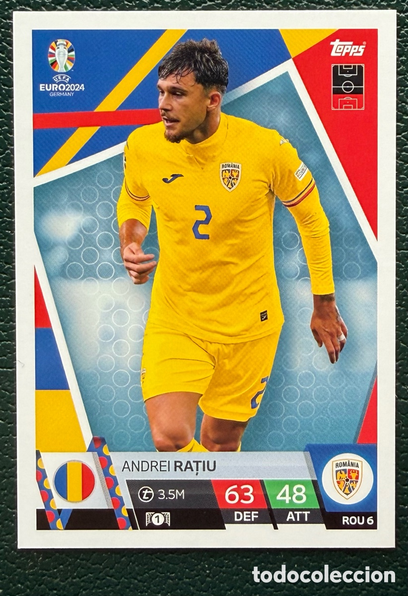 Cartes &agrave; collectionner de Football: ROU 6 ANDREI RATIU RUMANIA FICHAS ALBUM TOPPS UEFA EURO 2024 MATCH ATTAX