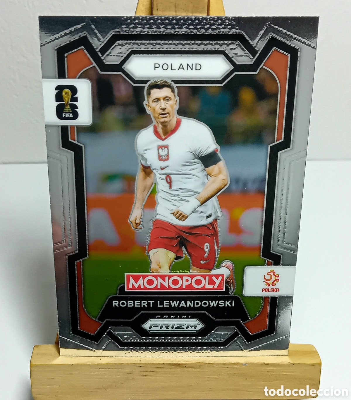 Cromos de F&uacute;tbol: LEWANDOWSKI 2026 POLONIA MONOPOLY PRIZM PANINI.