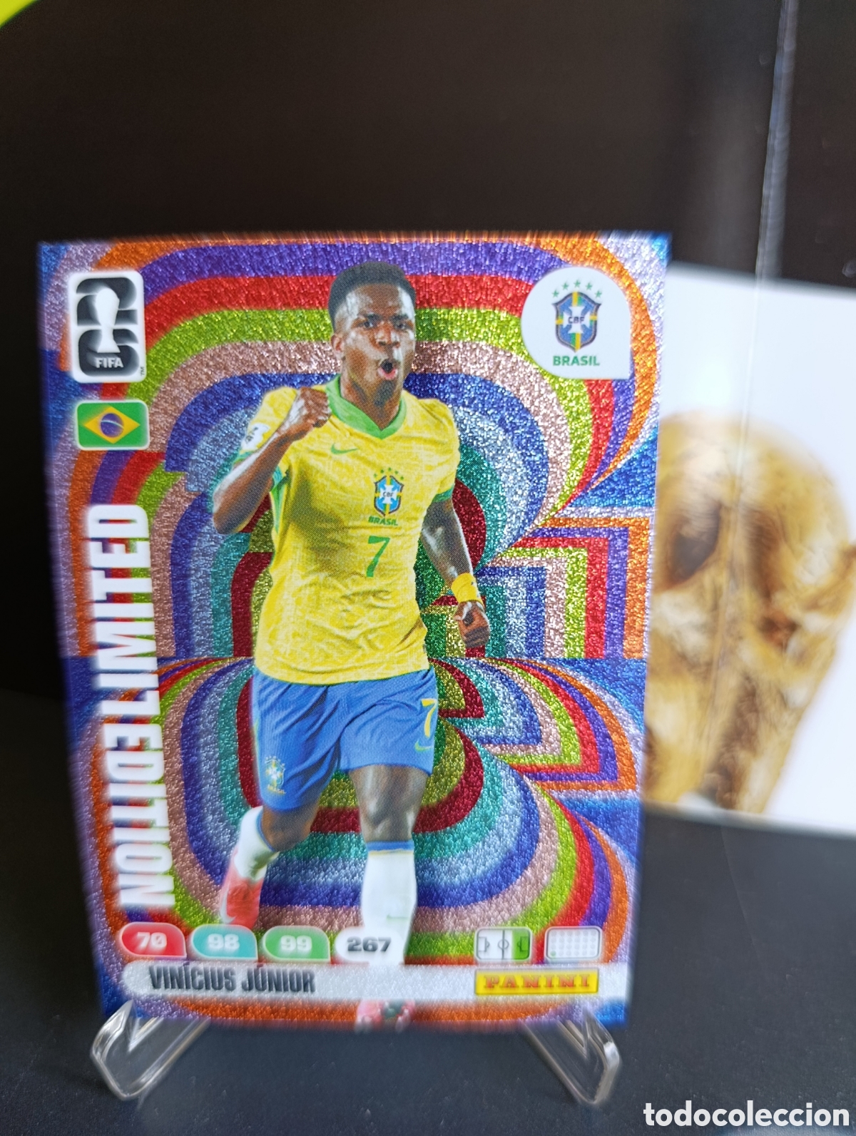 Cromos de F&uacute;tbol: VINICIUS JR BRASIL EDICI&Oacute;N LIMITADA ADRENALYN MUNDIAL FIFA WORLD CUP 2026 PANINI
