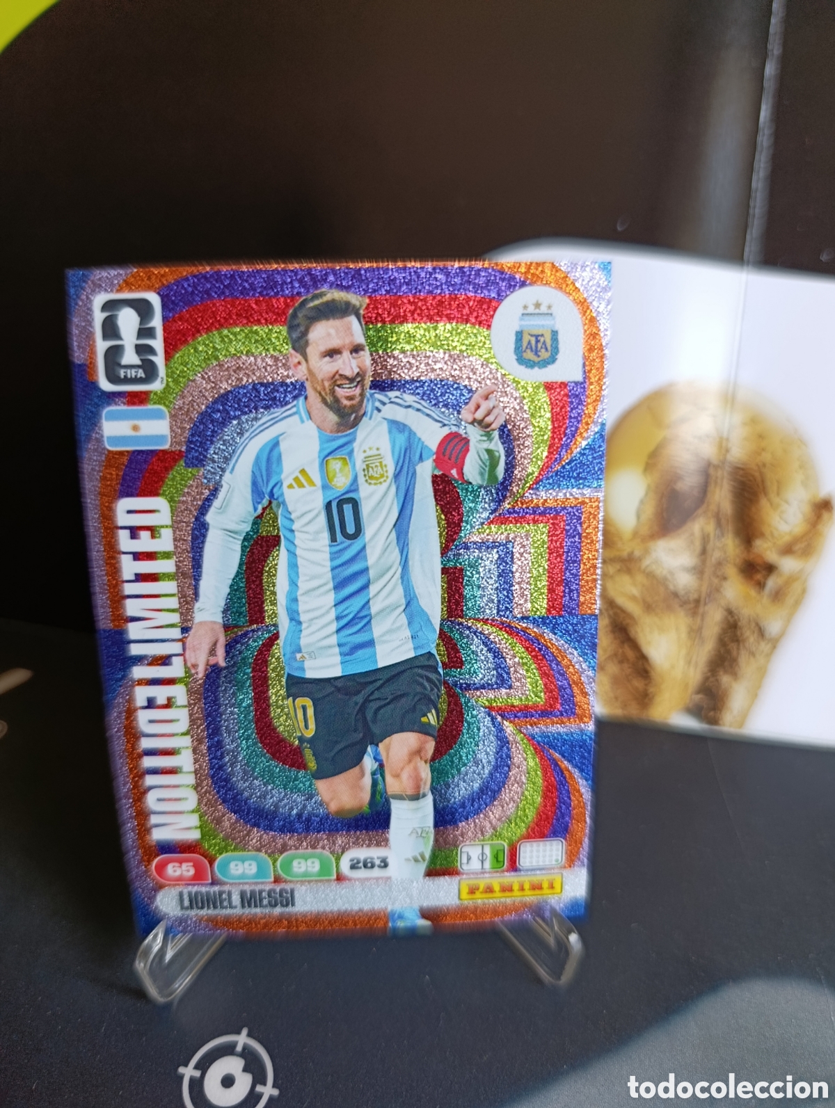 Cromos de F&uacute;tbol: LIONEL MESSI ARGENTINA EDICI&Oacute;N LIMITADA ADRENALYN MUNDIAL FIFA WORLD CUP 2026 PANINI