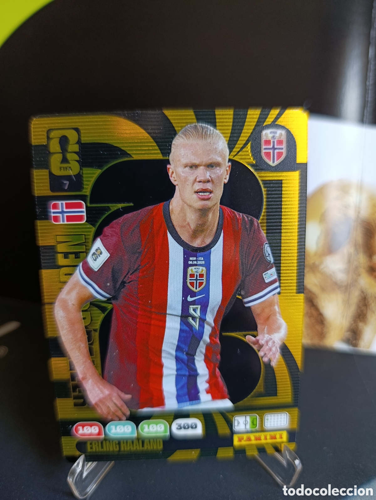 Cromos de F&uacute;tbol: ERLING HAALAND NORUEGA GOLDEN BALLER ADRENALYN MUNDIAL FIFA WORLD CUP 2026 PANINI