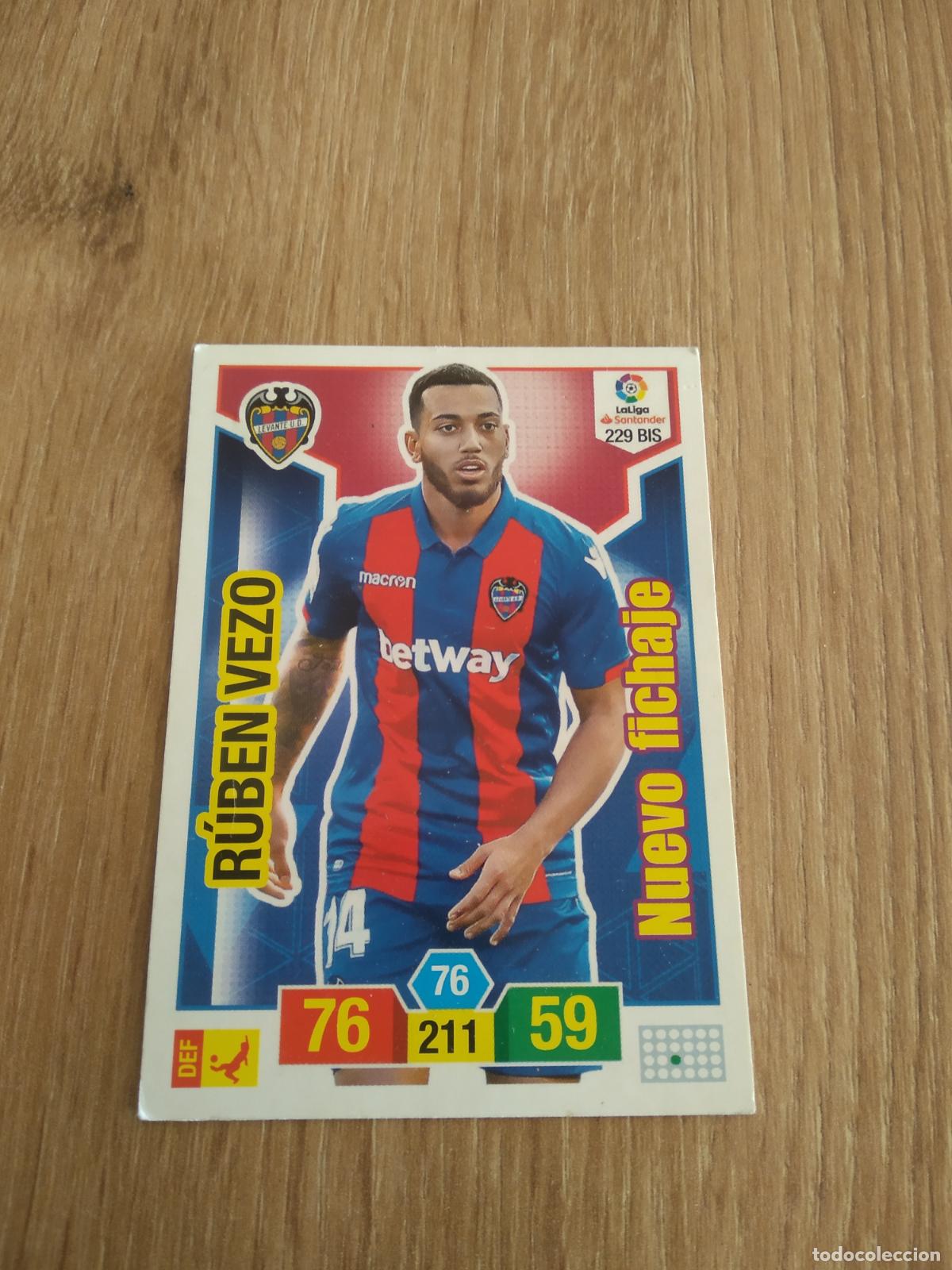 Cromos de F&uacute;tbol: 229 BIS RUBEN VEZO LEVANTE CROMO FUTBOL PANINI ADRENALYN 18-19 LIGA 2018-2019