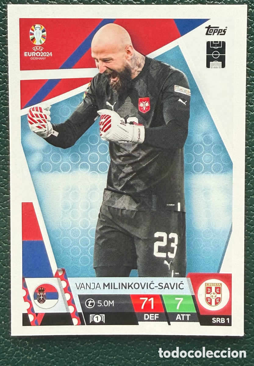 Cromos de Futebol: SRB 1 VANJA MILINKOVIC SAVIC SERBIA FICHAS ALBUM TOPPS UEFA EURO 2024 MATCH ATTAX