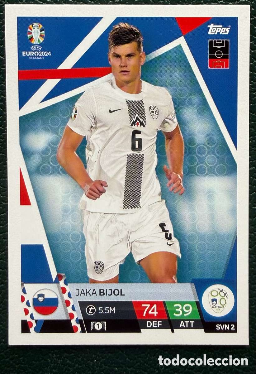 Football Stickers: SVN 2 JAKA BIJOL ESLOVENIA FICHAS ALBUM TOPPS UEFA EURO 2024 MATCH ATTAX