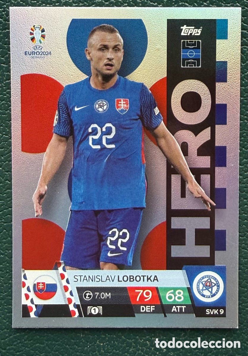 Football Stickers: SVK 9 STANISLAV LOBOTKA ESLOVAQUIA HERO FICHAS ALBUM TOPPS UEFA EURO 2024 MATCH ATTAX