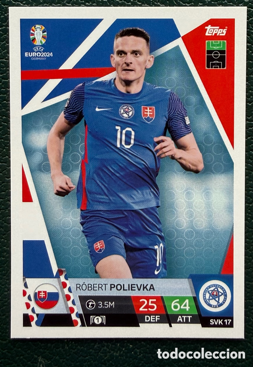 Football Stickers: SVK 17 ROBERT POLIEVKA ESLOVAQUIA FICHAS ALBUM TOPPS UEFA EURO 2024 MATCH ATTAX