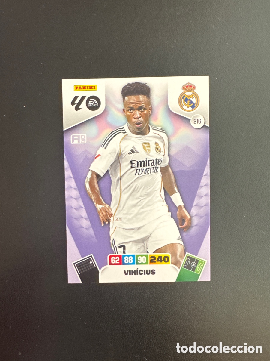 Cromos de F&uacute;tbol: VINICIUS REAL MADRID NUMERO 216 ADRENALYN 2025 2026