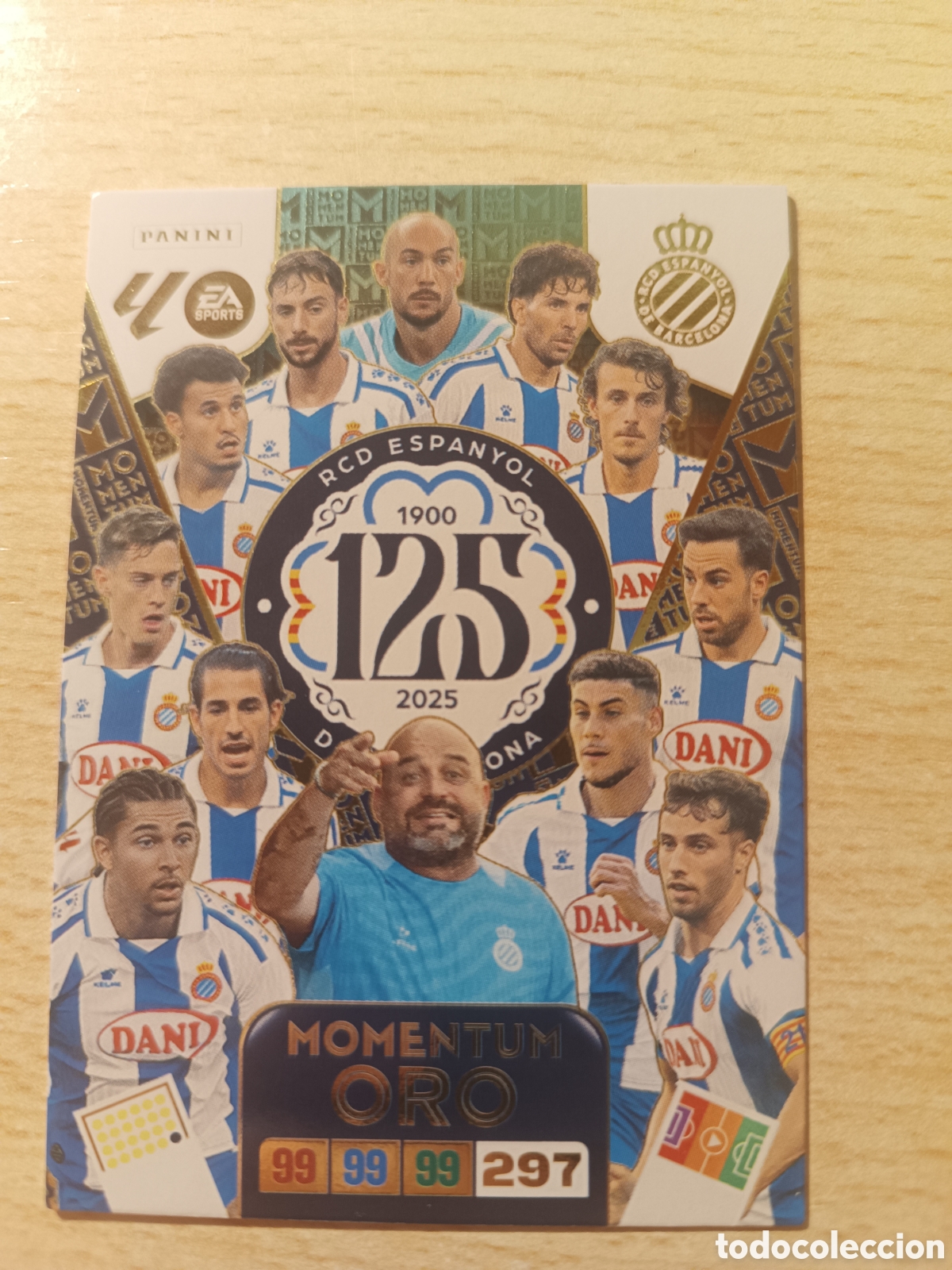 Cromos de F&uacute;tbol: RCD ESPANYOL MOMENTUM ORO 125 ANIVERSARIO ADRENALYN XL 2025 2026 PANINI 25 26