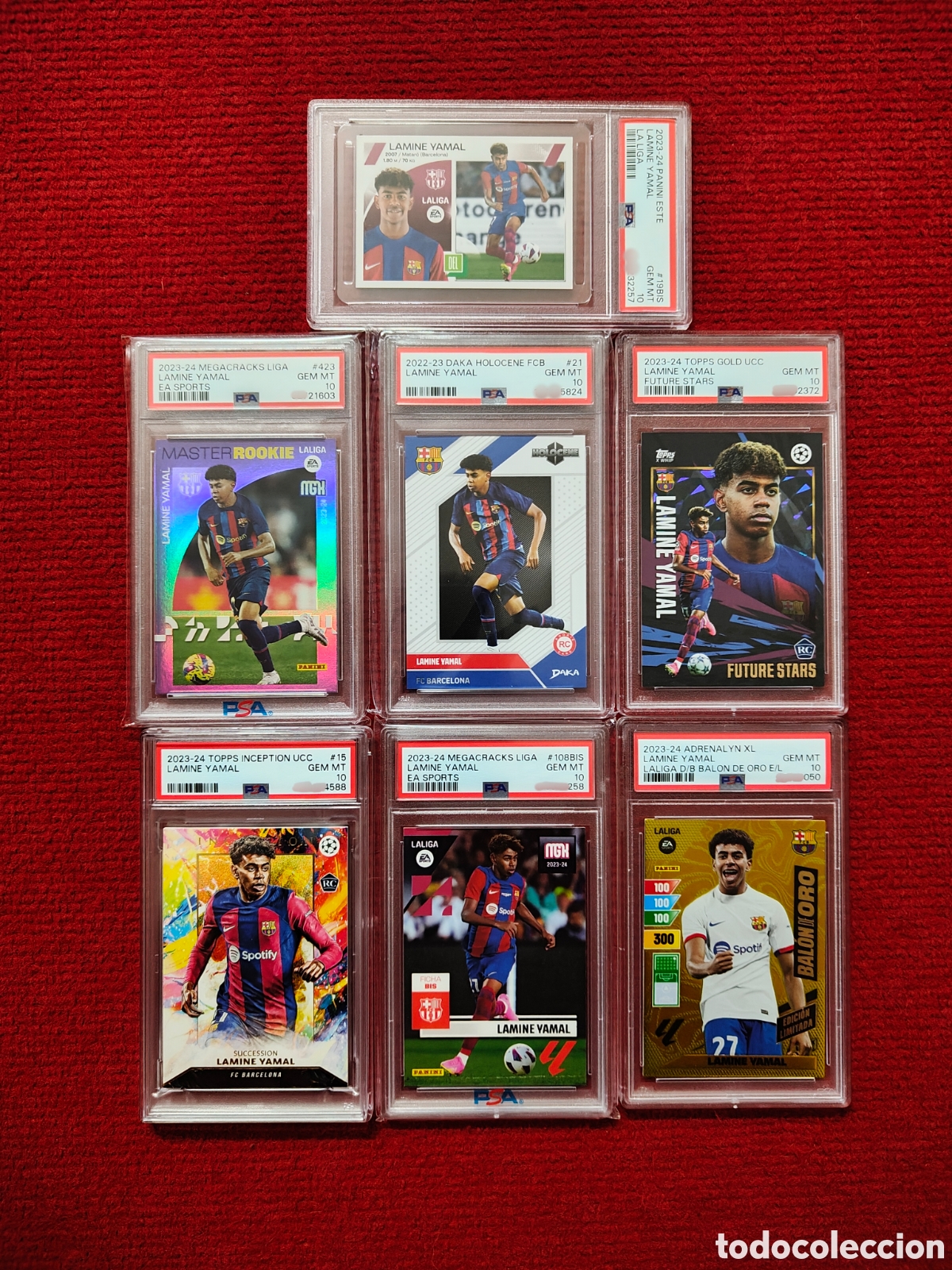 Cartes &agrave; collectionner de Football: Lote PSA10 Lamine Yamal RC 2023 24