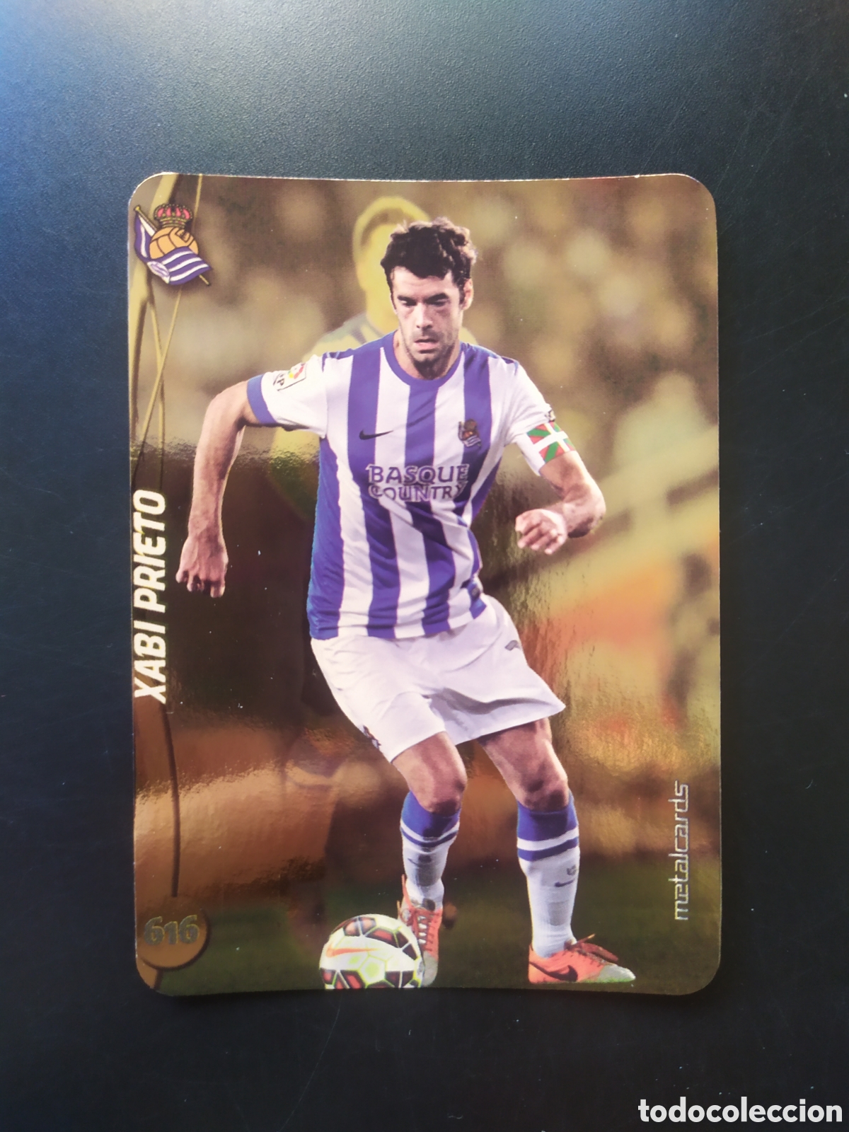 Cromos de F&uacute;tbol: Mundicromo fichas Liga 2014 2015 14 15 Xabi Prieto top brillo liso dorado n&deg; 616 Real Sociedad