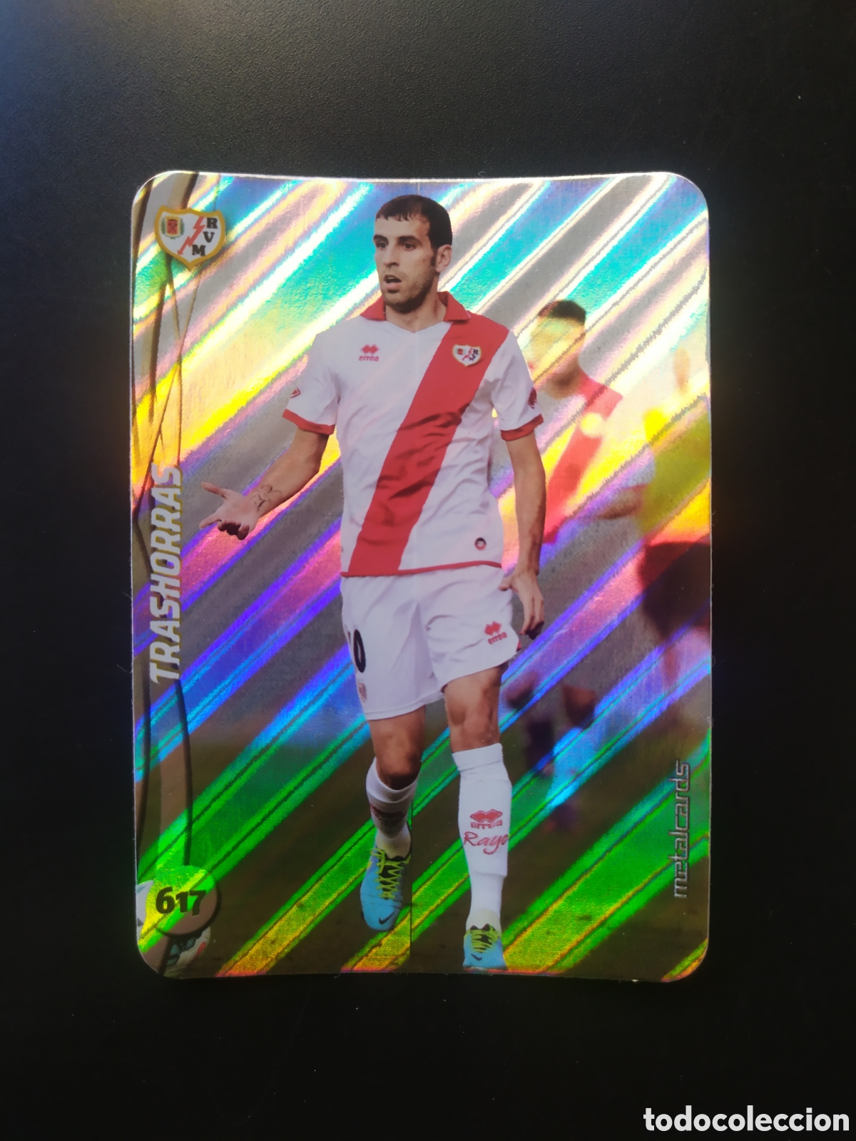 Figurine di Calcio: Mundicromo fichas Liga 2014 2015 14 15 Trashorras top brillo rayas n&deg; 617 Rayo Vallecano
