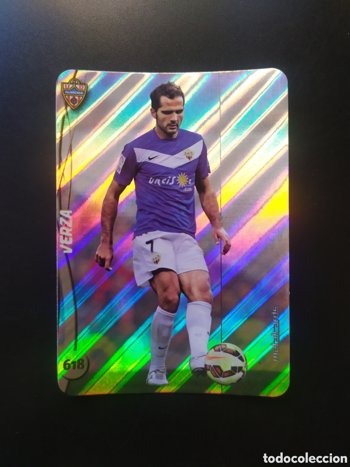 Cromos de F&uacute;tbol: Mundicromo fichas Liga 2014 2015 14 15 Verza top brillo rayas n&deg; 618 Almeria