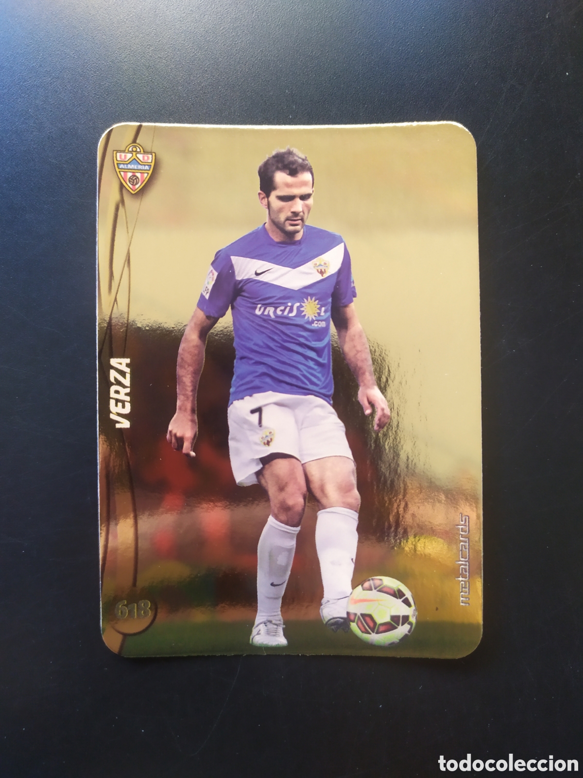 Cromos de F&uacute;tbol: Mundicromo fichas Liga 2014 2015 14 15 Verza top brillo liso dorado n&deg; 618 Almeria