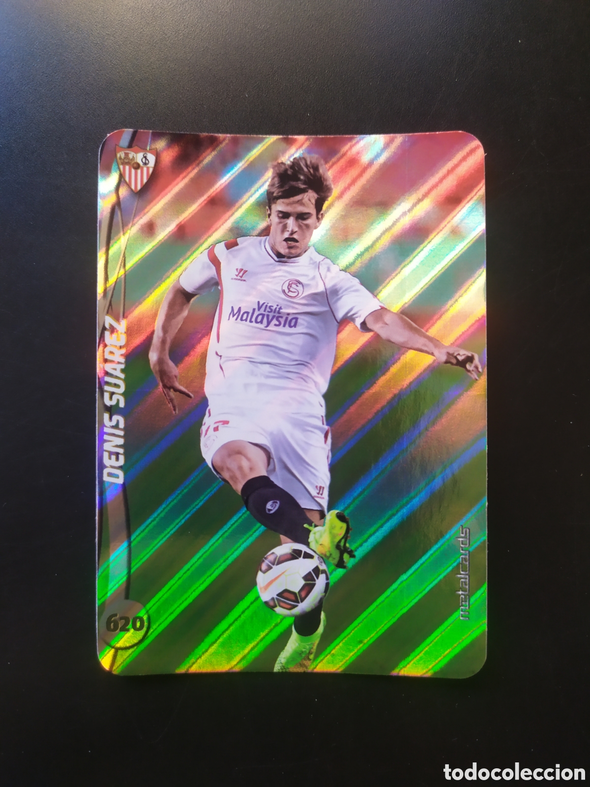 Cromos de F&uacute;tbol: Mundicromo fichas Liga 2014 2015 14 15 Denis Su&aacute;rez top brillo rayas n&deg; 620 Sevilla
