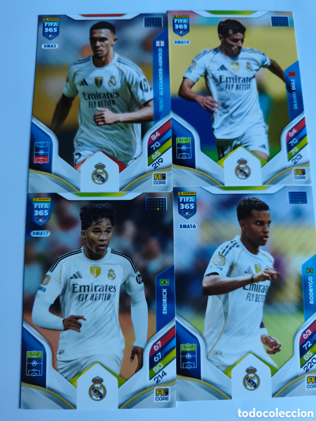 Cromos de F&uacute;tbol: FIFA365. RMA3,RMA14,RMA16,RMA17