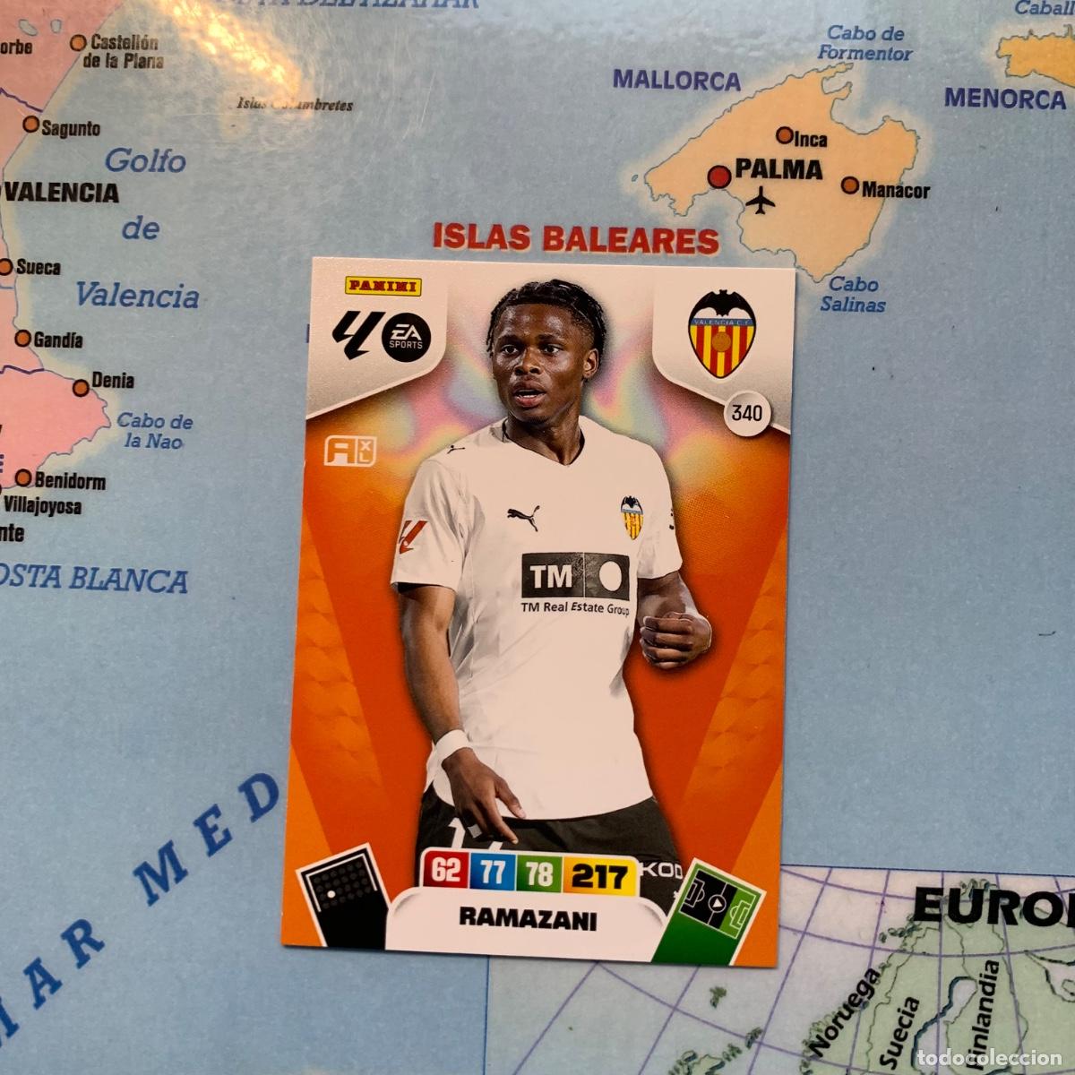 Cromos de F&uacute;tbol: Ramazani n&uacute;mero 340 del Valencia cromo adrenalyn XL 25-26 2025-2026