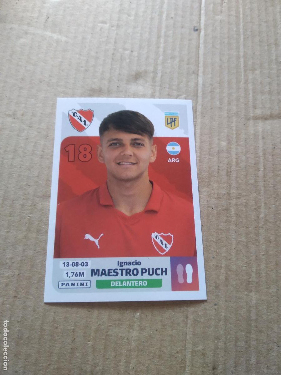 Cromos de F&uacute;tbol: IND 16 IGNACIO MAESTRO PUCH INDEPENDIENTE CROMO FUTBOL ARGENTINO PANINI LIGA ARGENTINA 2024