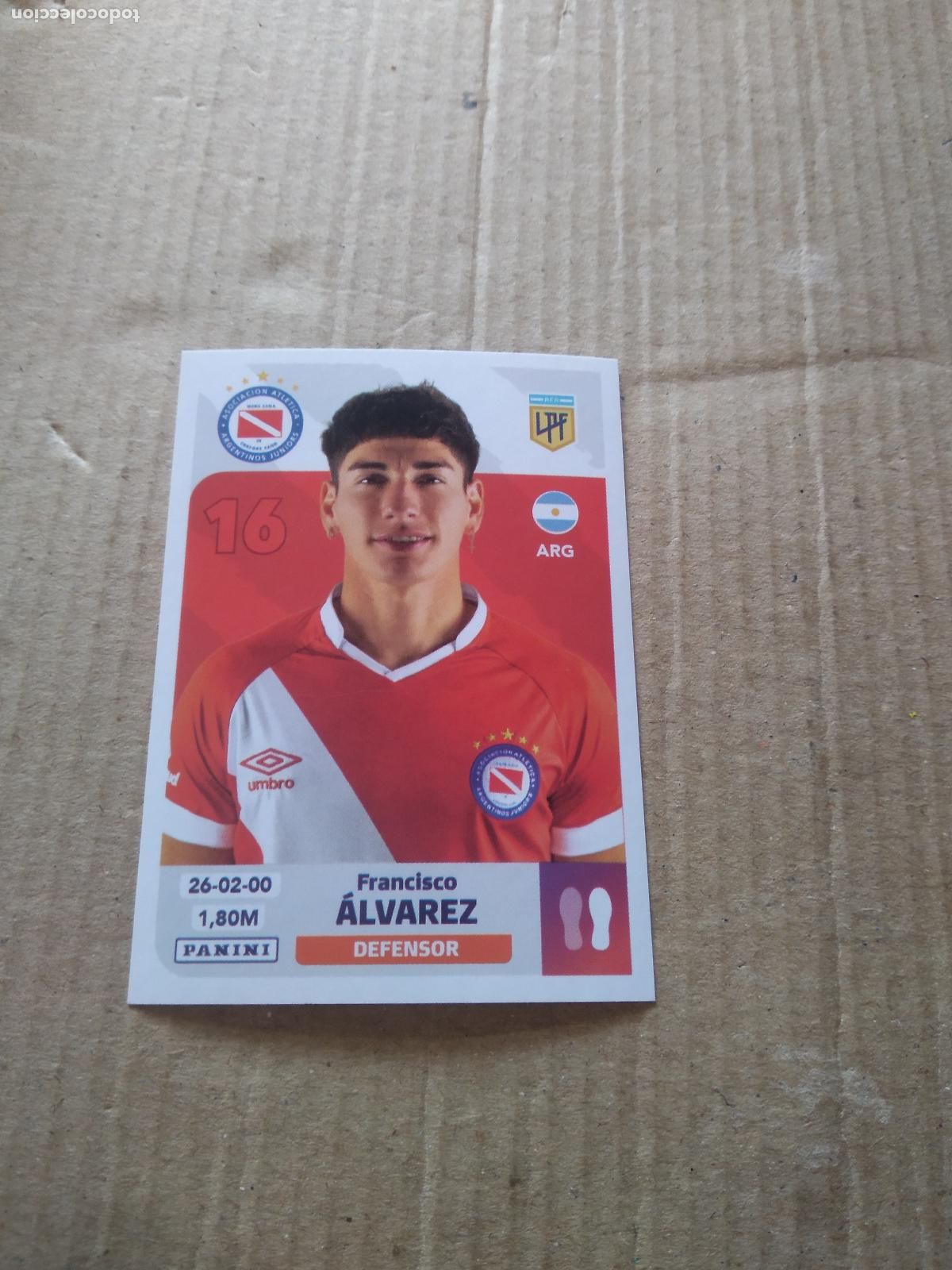 Cromos de F&uacute;tbol: ARJ 3 FRANCISCO ALVAREZ ARGENTINOS JUNIORS CROMO FUTBOL ARGENTINO PANINI LIGA ARGENTINA 2024