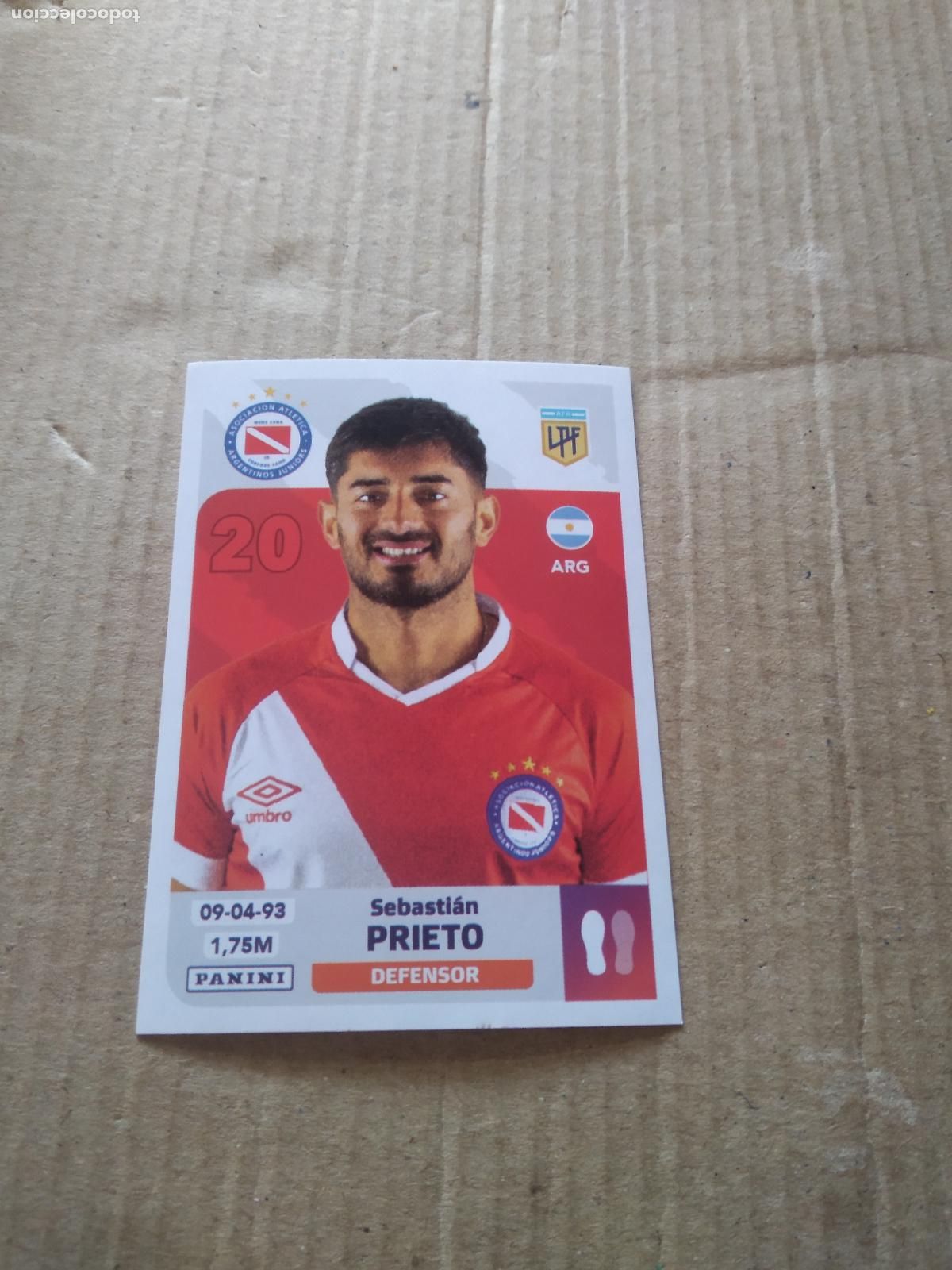 Cromos de F&uacute;tbol: ARJ 4 SEBASTIAN PRIETO ARGENTINOS JUNIORS CROMO FUTBOL ARGENTINO PANINI LIGA ARGENTINA 2024