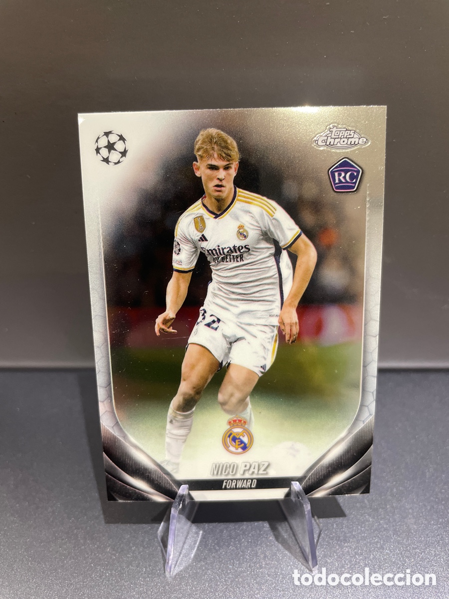 Cromos de F&uacute;tbol: Nico Paz 66 Rookie Topps Chrome 2023-24 Real Madrid