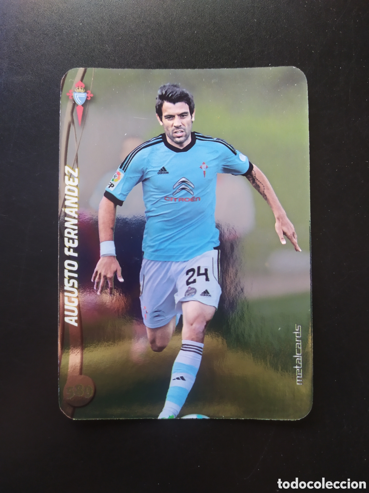 Fu&szlig;ball-Sticker: Mundicromo fichas Liga 2014 2015 14 15 Augusto Fern&aacute;ndez top brillo liso n&deg; 589 Celta Vigo