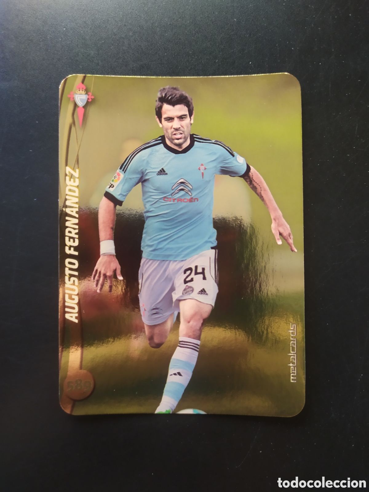 Cromos de F&uacute;tbol: Mundicromo fichas Liga 2014 2015 14 15 Augusto Fern&aacute;ndez top brillo liso dorado n&deg; 589 Celta Vigo