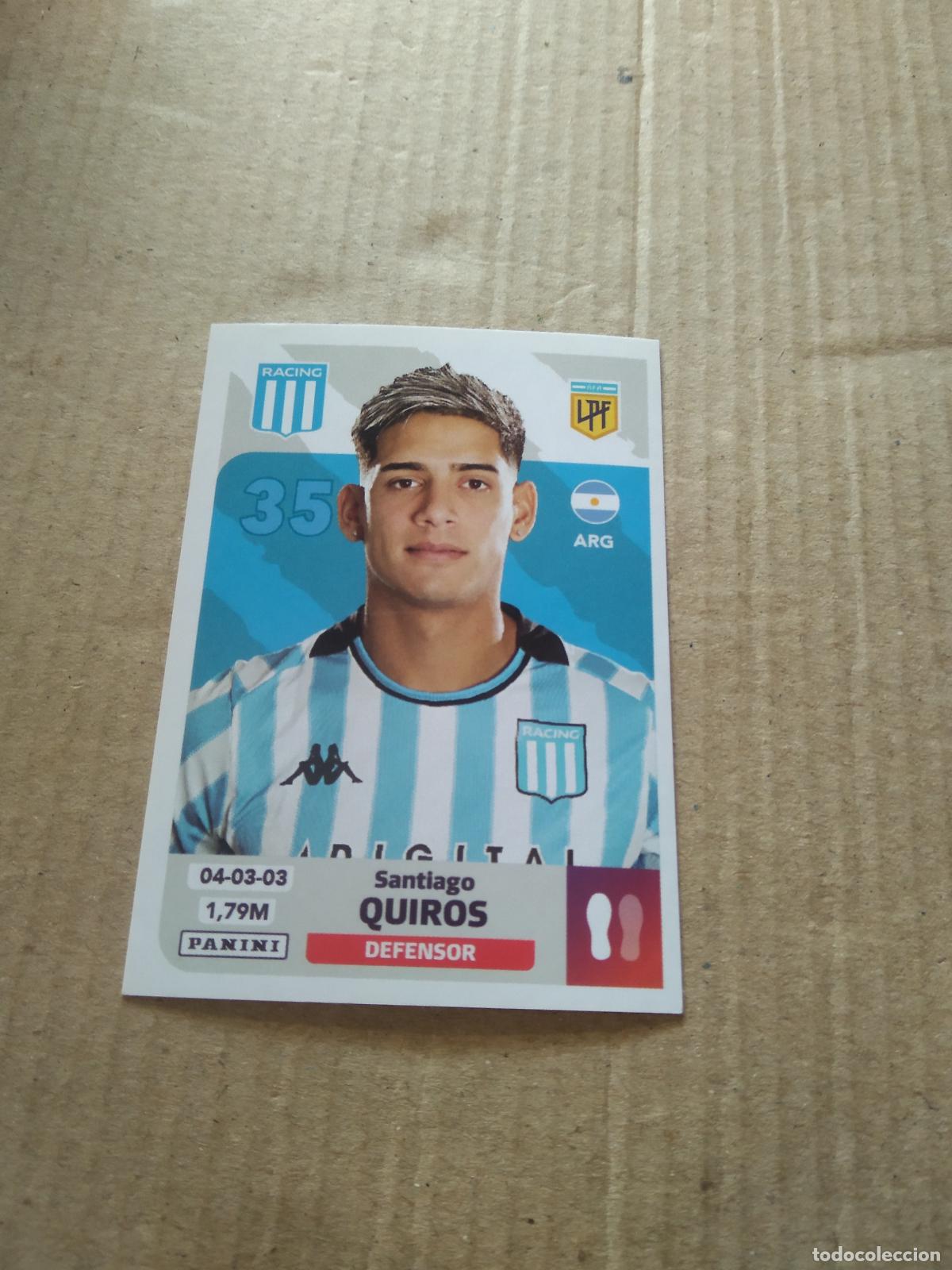 Cromos de F&uacute;tbol: RAC 7 SANTIAGO QUIROS RACING CROMO FUTBOL ARGENTINO PANINI LIGA ARGENTINA 2024