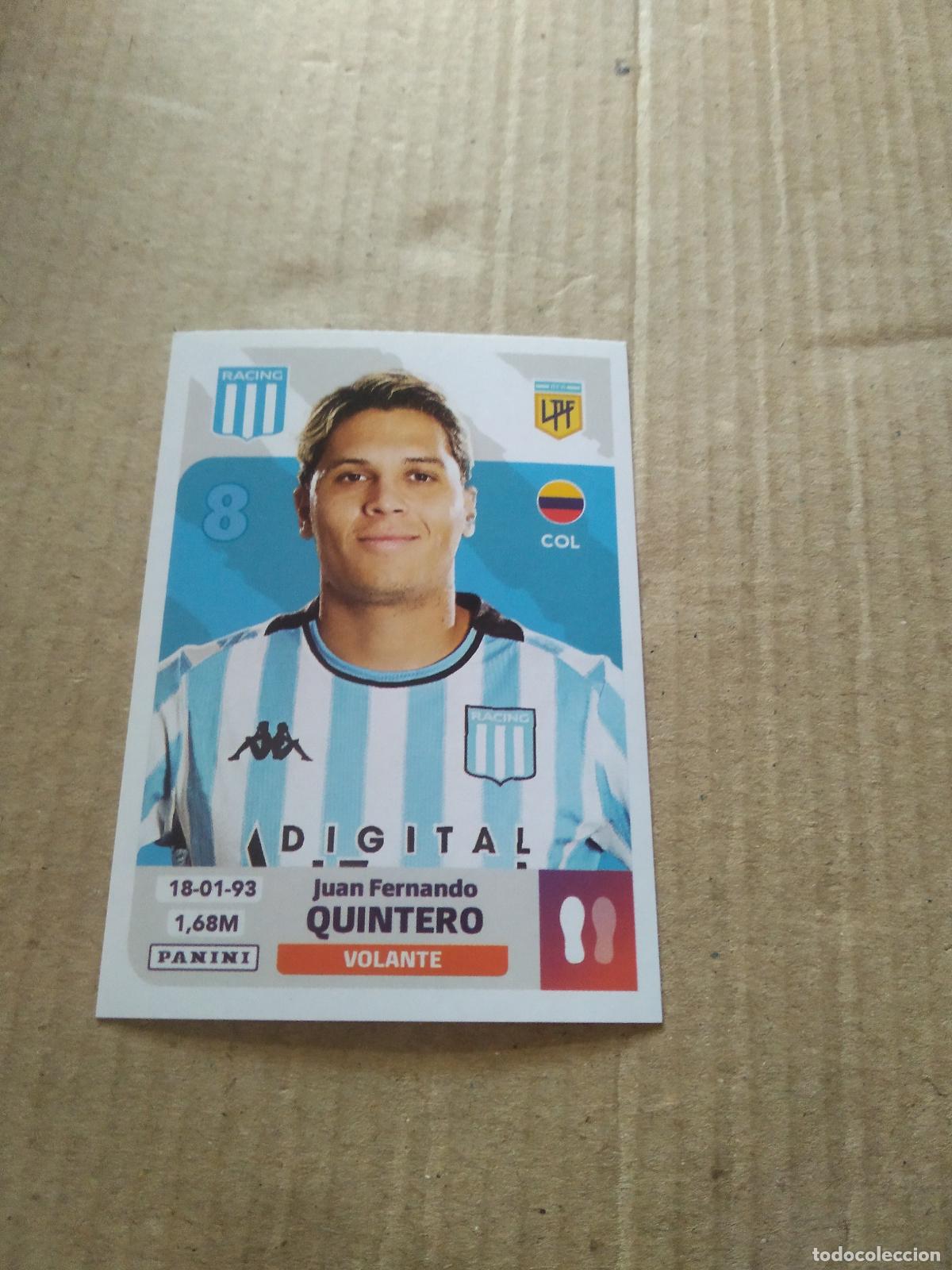 Cromos de F&uacute;tbol: RAC 12 JUAN FERNADO QUINTERO RACING CROMO FUTBOL ARGENTINO PANINI LIGA ARGENTINA 2024